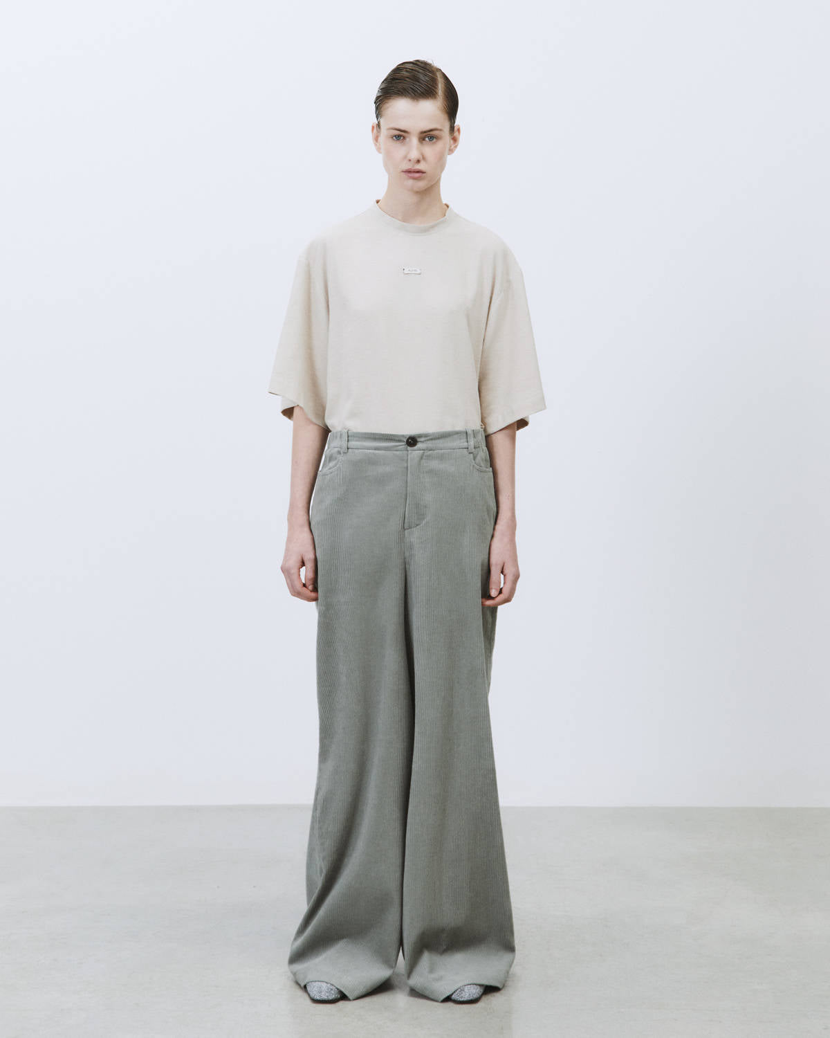 PANTALONE WIDE LEG VELLUTO A COSTE