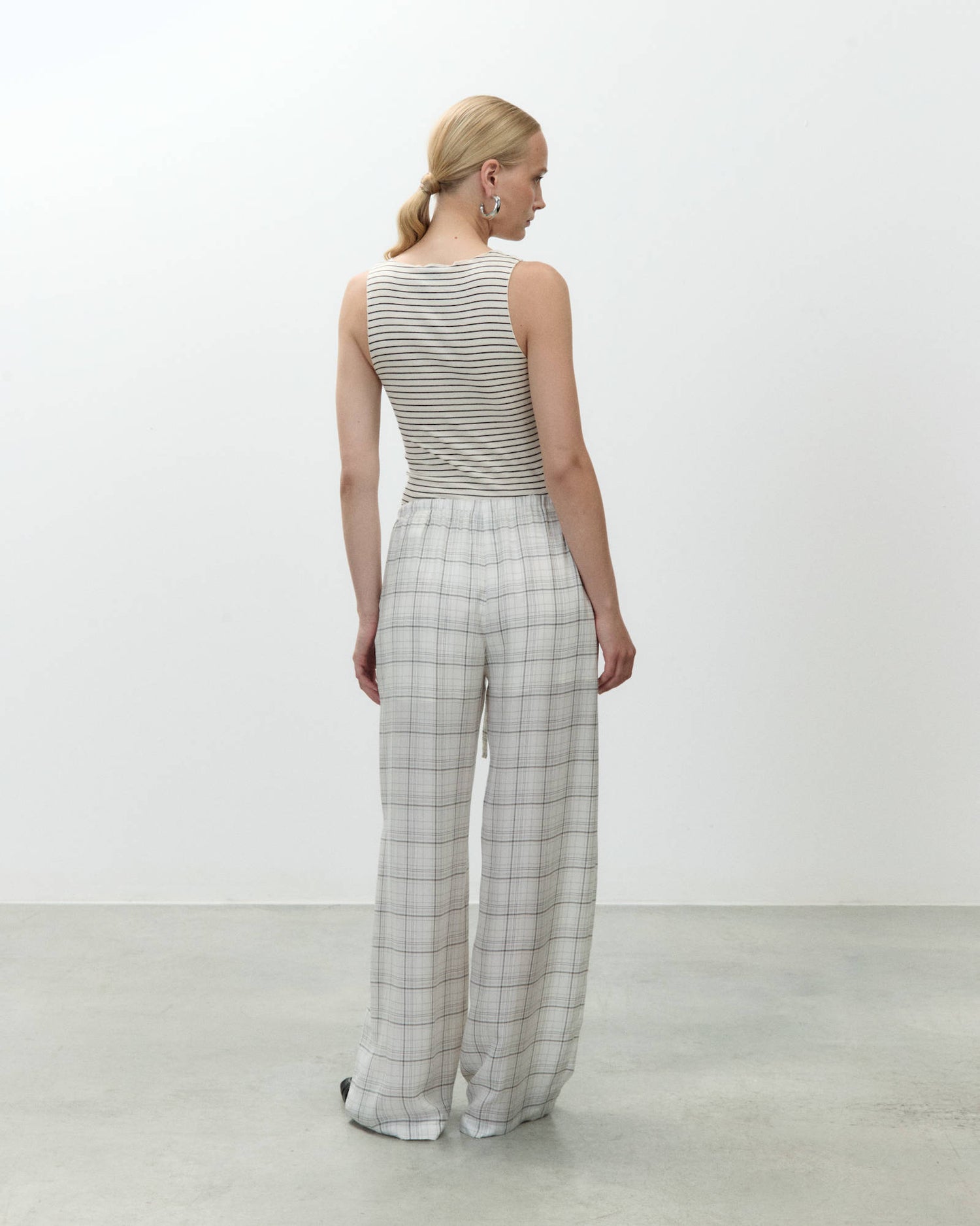 PANTALONE FLUID CHECK IN CUPRO