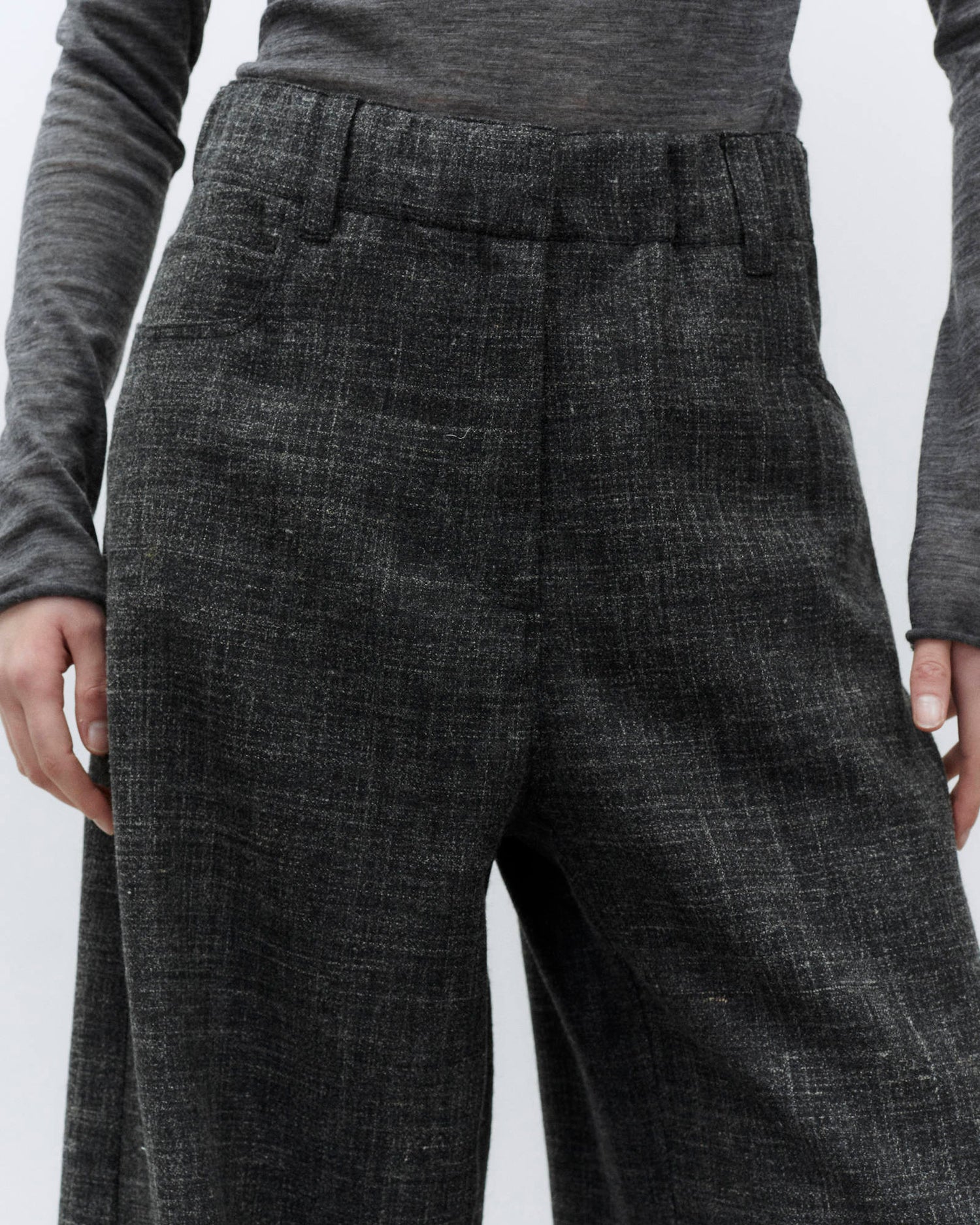 PANTALONE PALAZZO GRANIGLIA WOOL