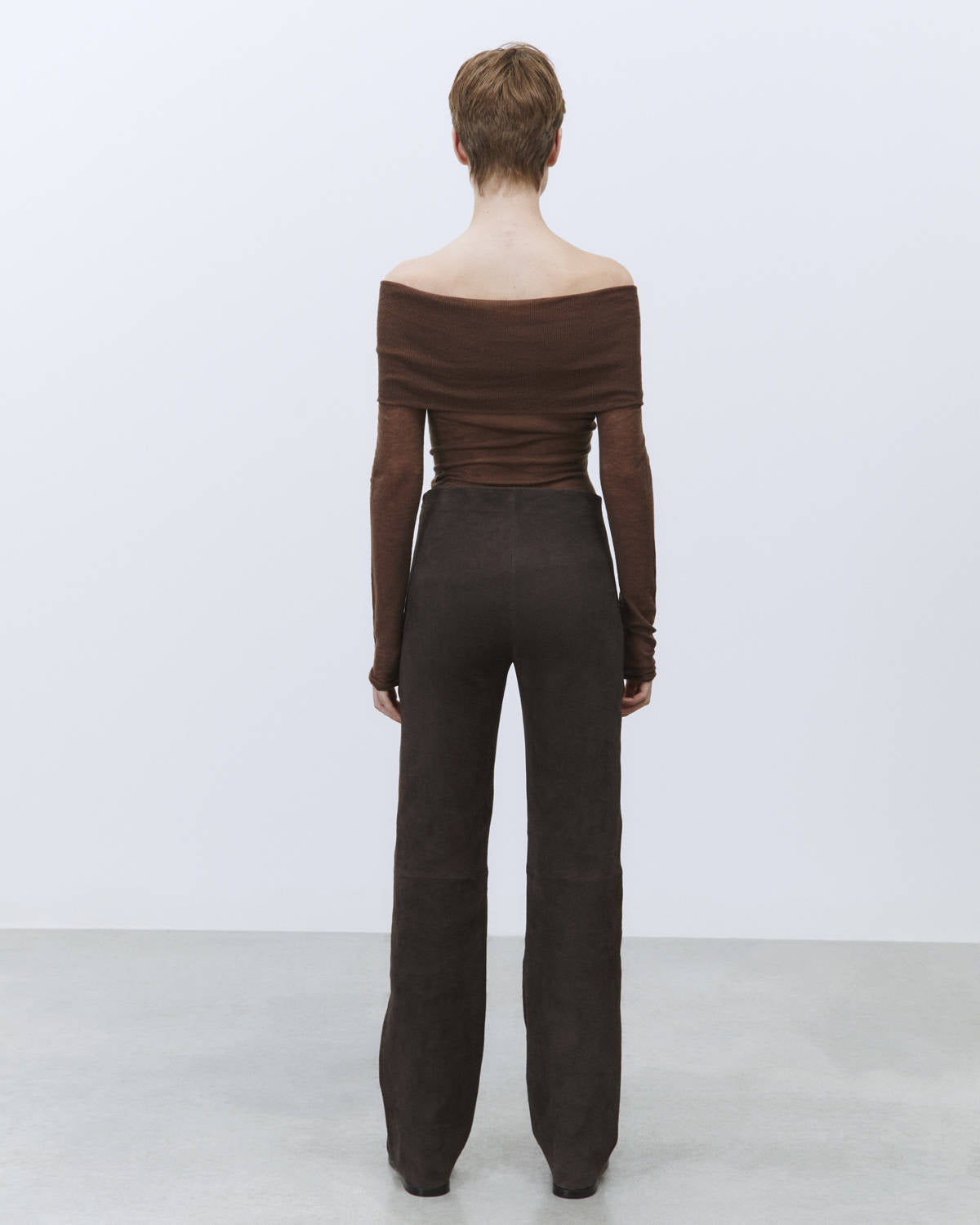 PANTALONI SLIM IN SUEDE