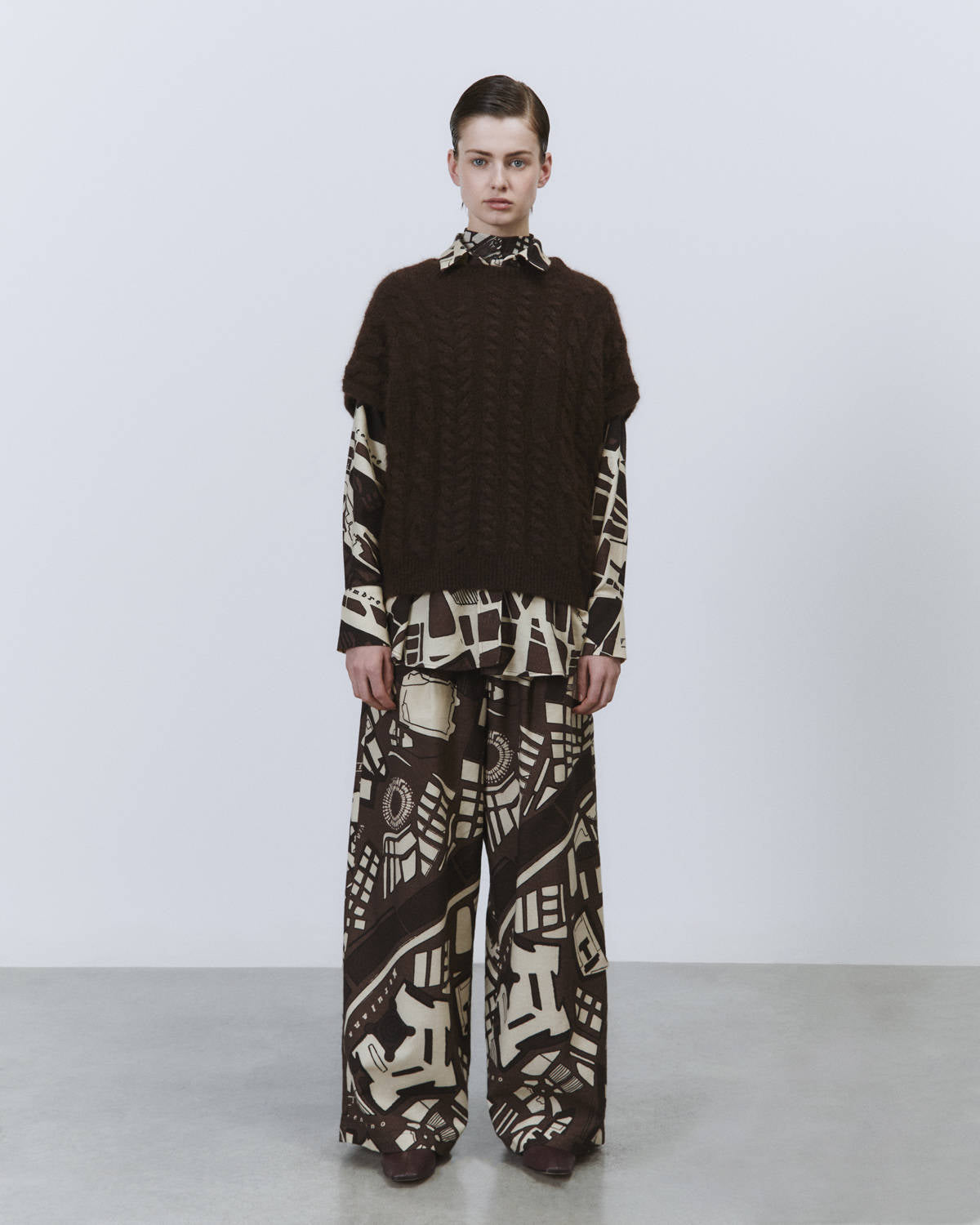 MOHAIR CABLE KNIT VEST