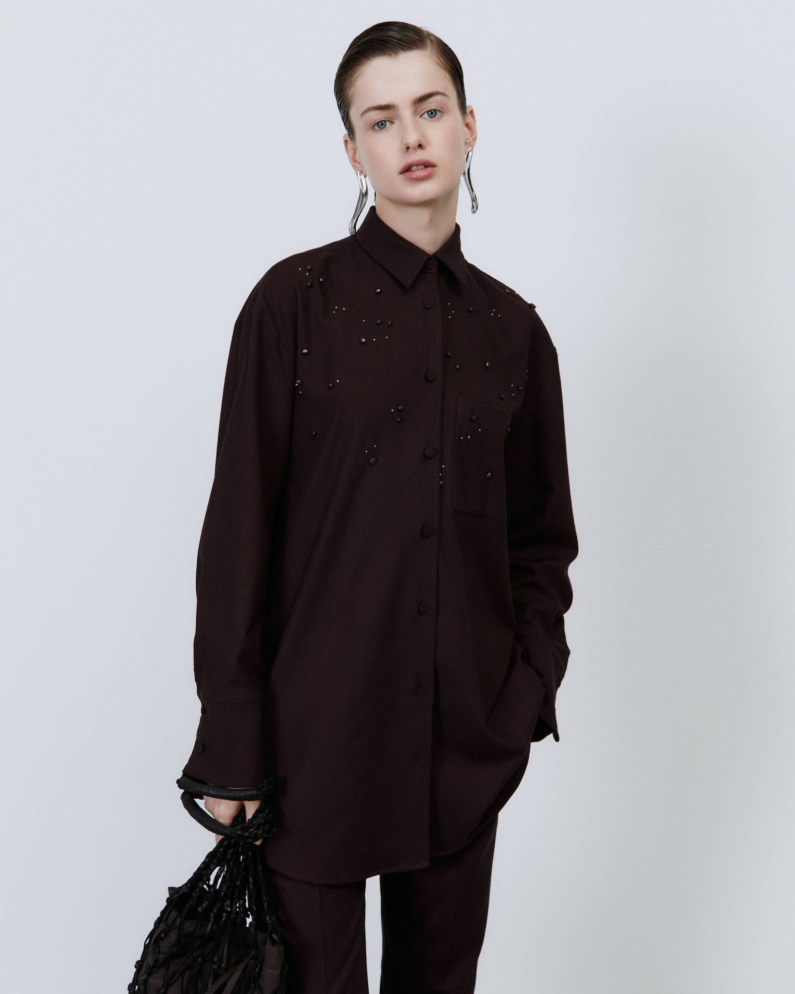 CAMICIA LUNGA RICAMATA FLANELLA