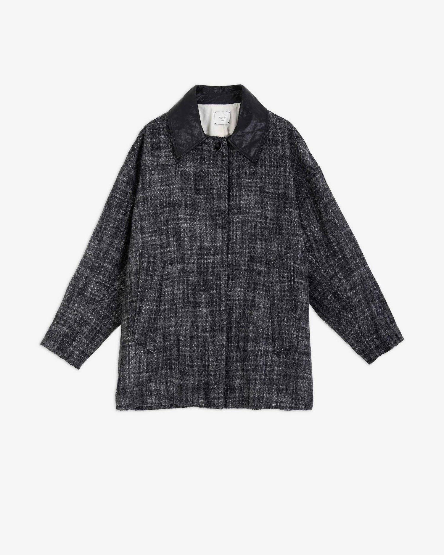 CAPPOTTO TWEED CON PELLE