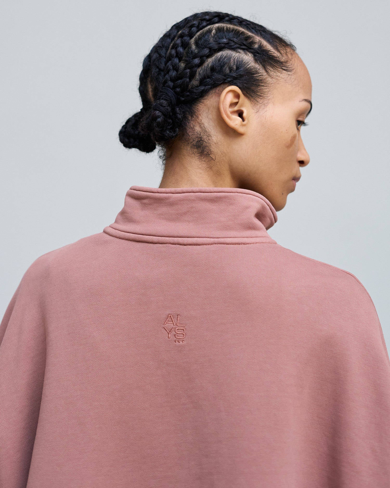 CROPPED SWEATSHIRT WITH EMBROIDERY Blush