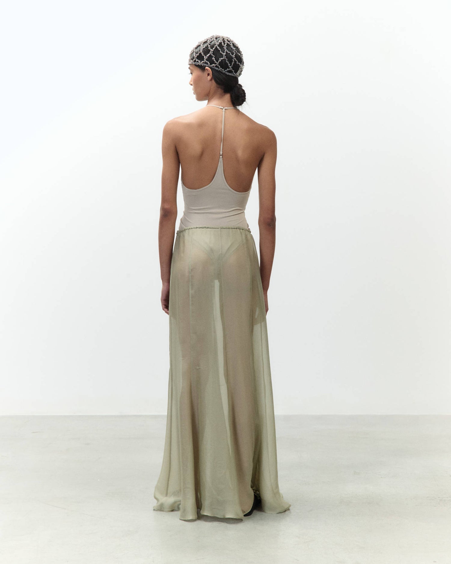 MAXI GONNA CHIFFON VOLANT