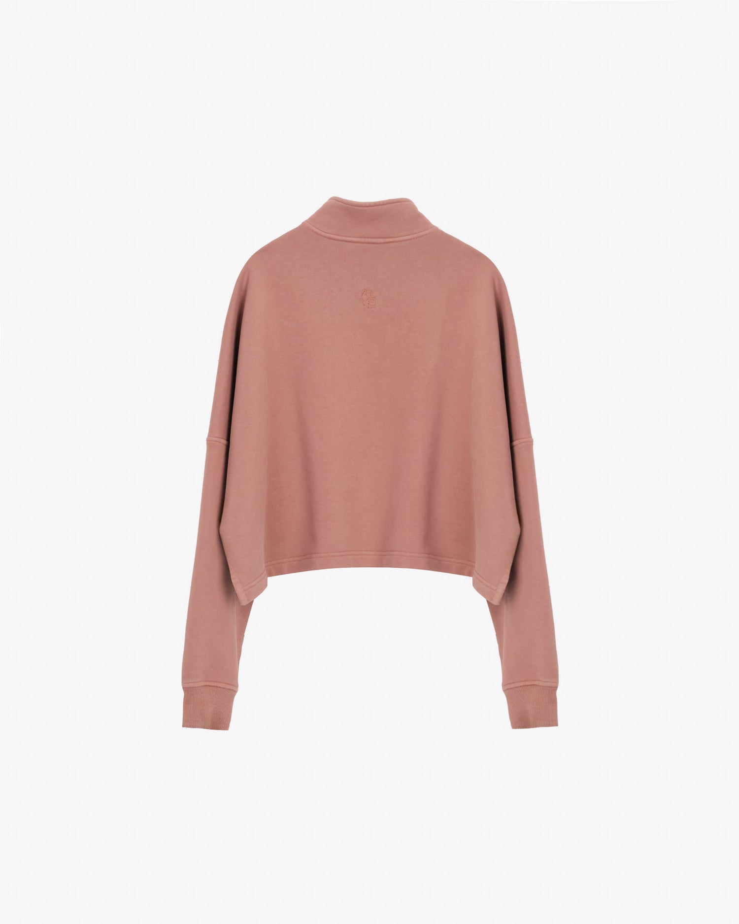 FELPA CROPPED CON RICAMO Blush