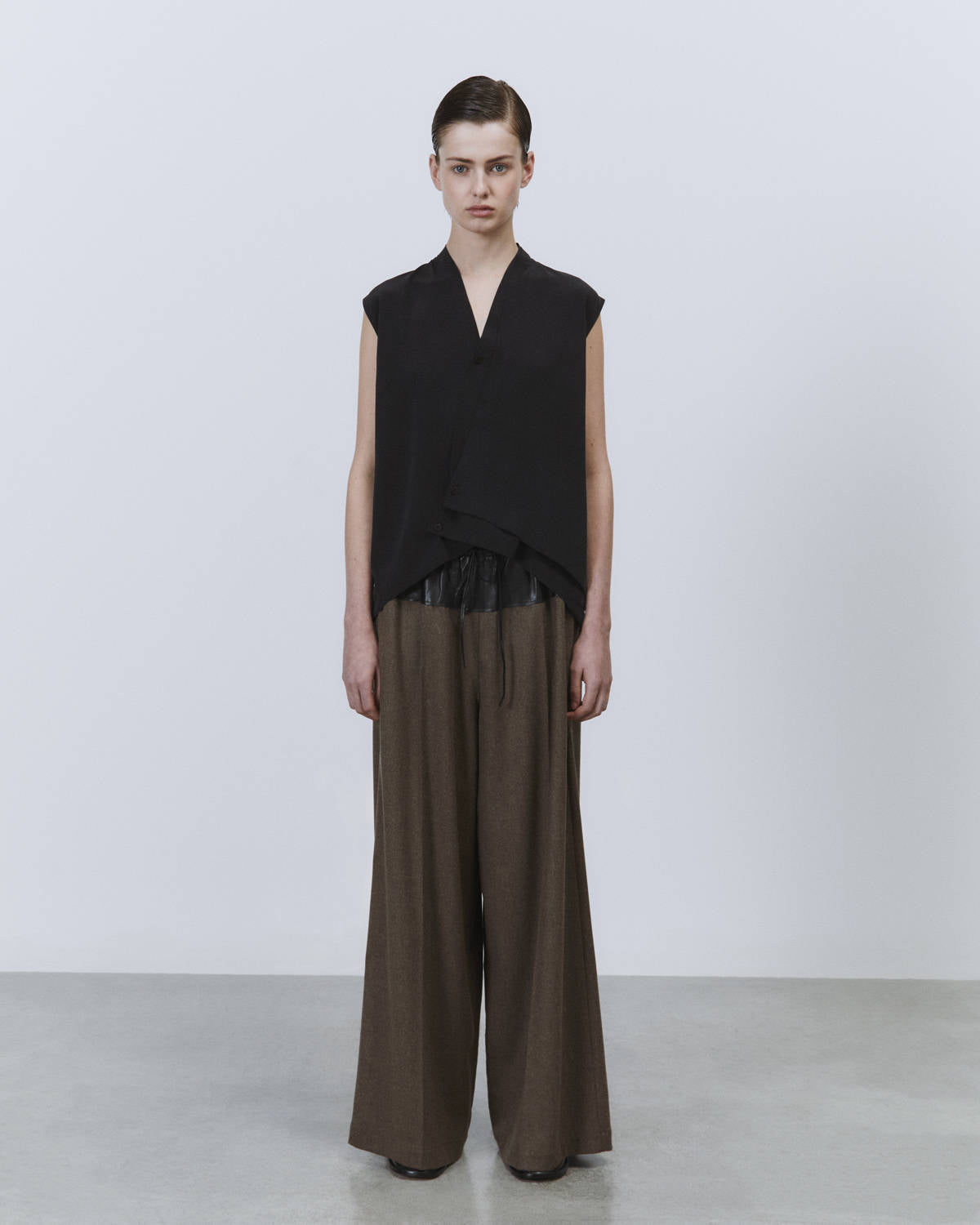 TOP IN SETA ASIMMETRICO