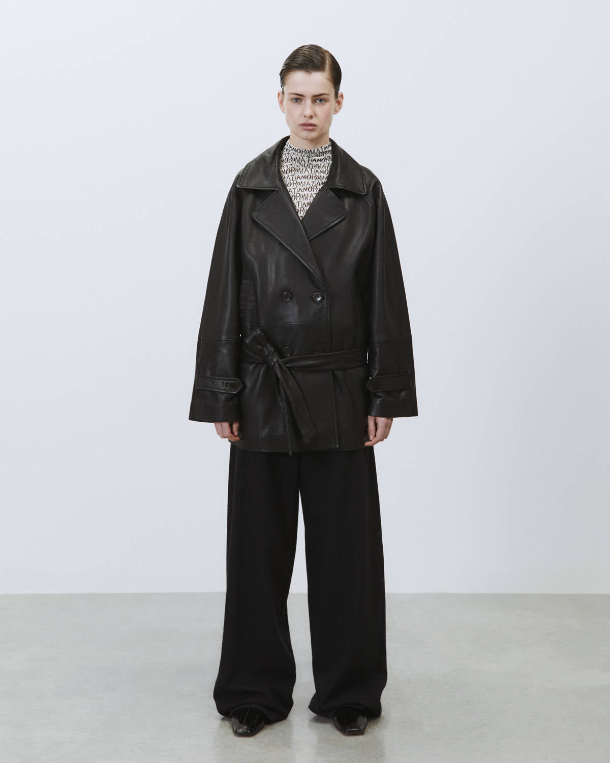 TRENCH CORTO IN PELLE