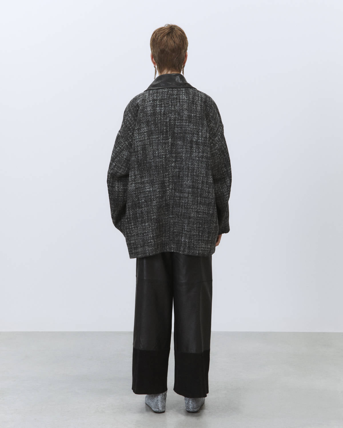 CAPPOTTO TWEED CON PELLE