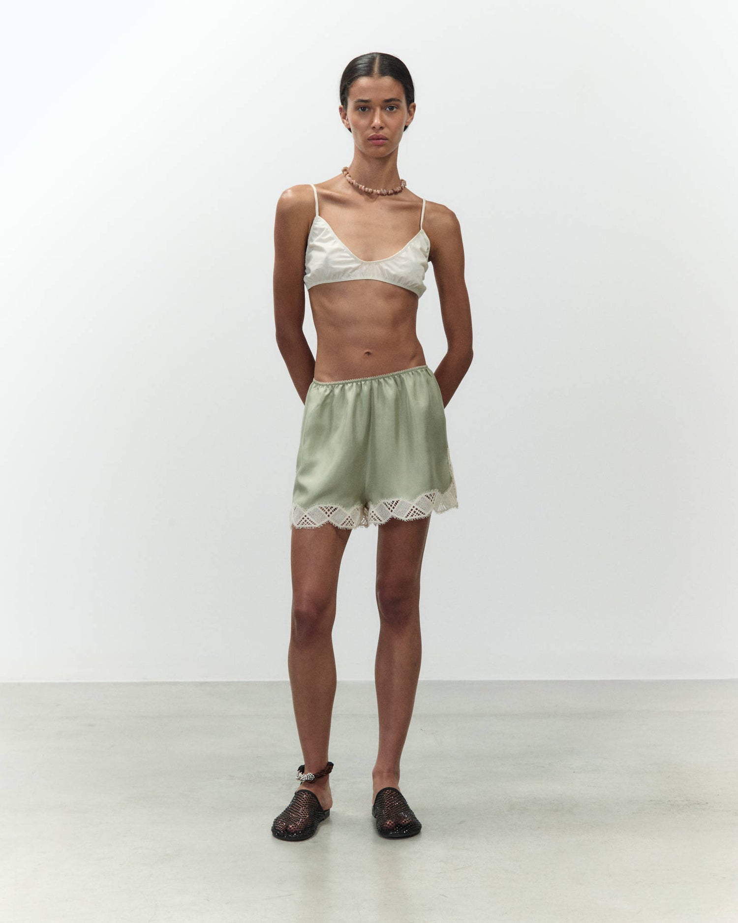 SHORTS IN TWILL CON PIZZO