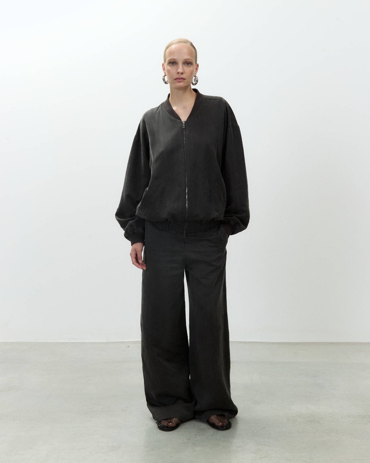 BOMBER OVERSIZE IN LINO