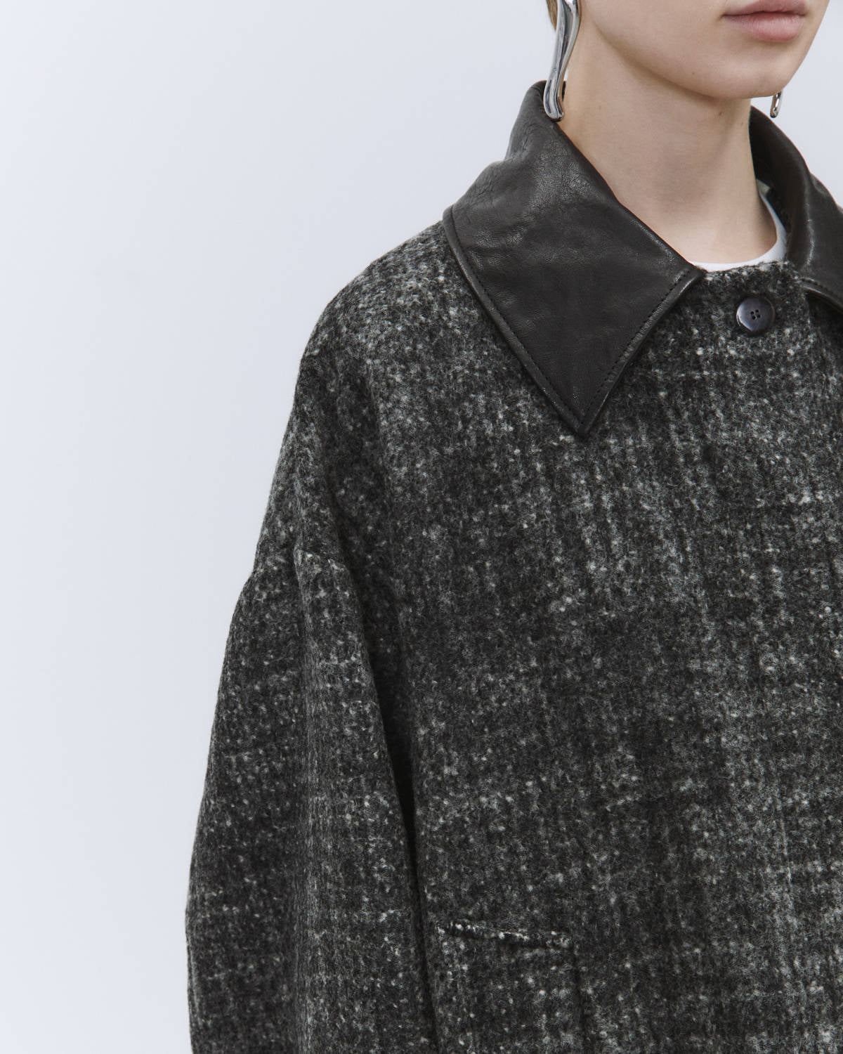 CAPPOTTO TWEED CON PELLE