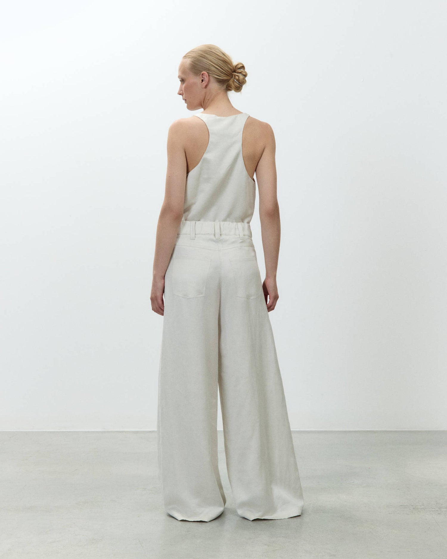 PANTALONE WIDE LEG IN LINO