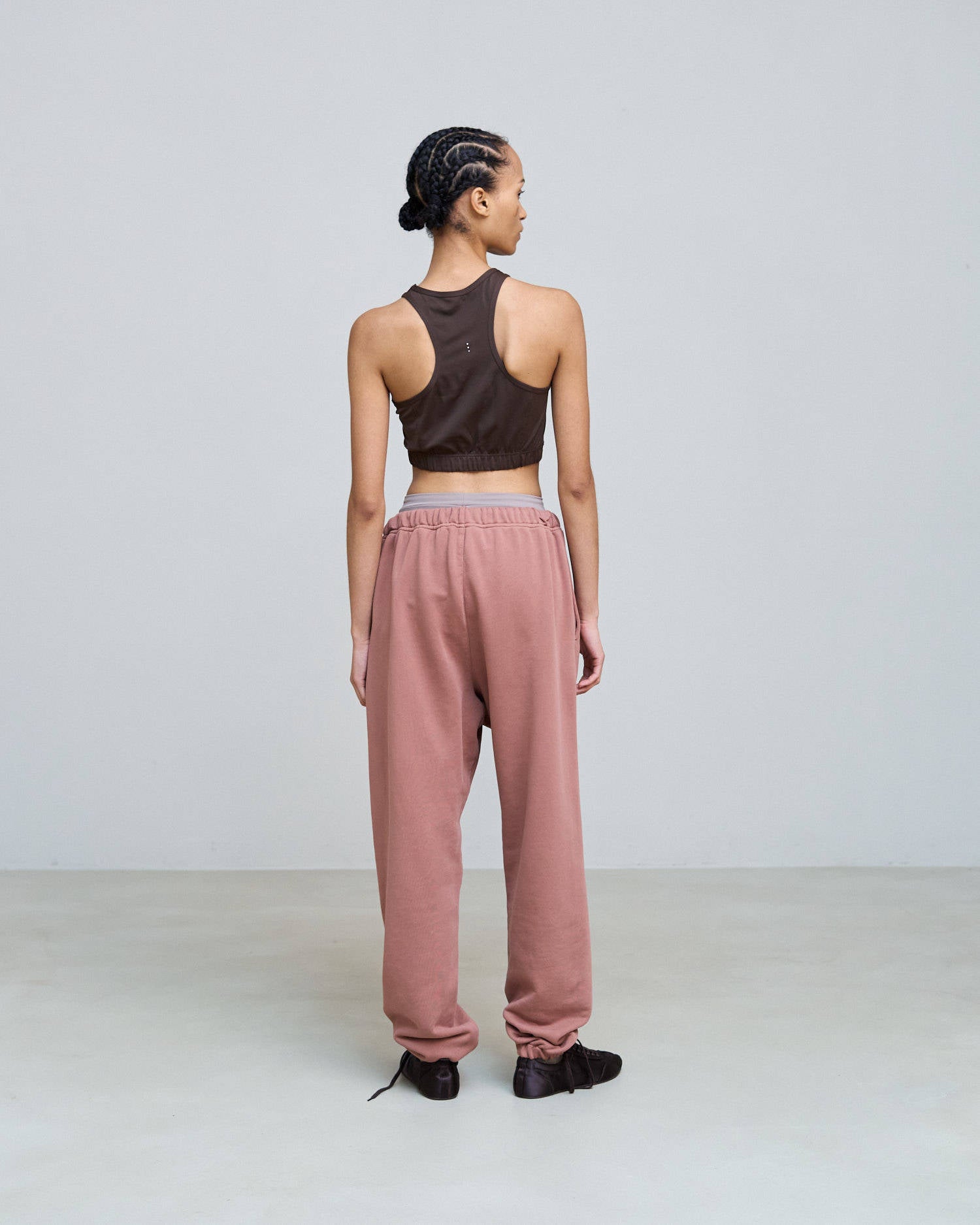 JOGGERS IN FELPA CON RICAMO Blush