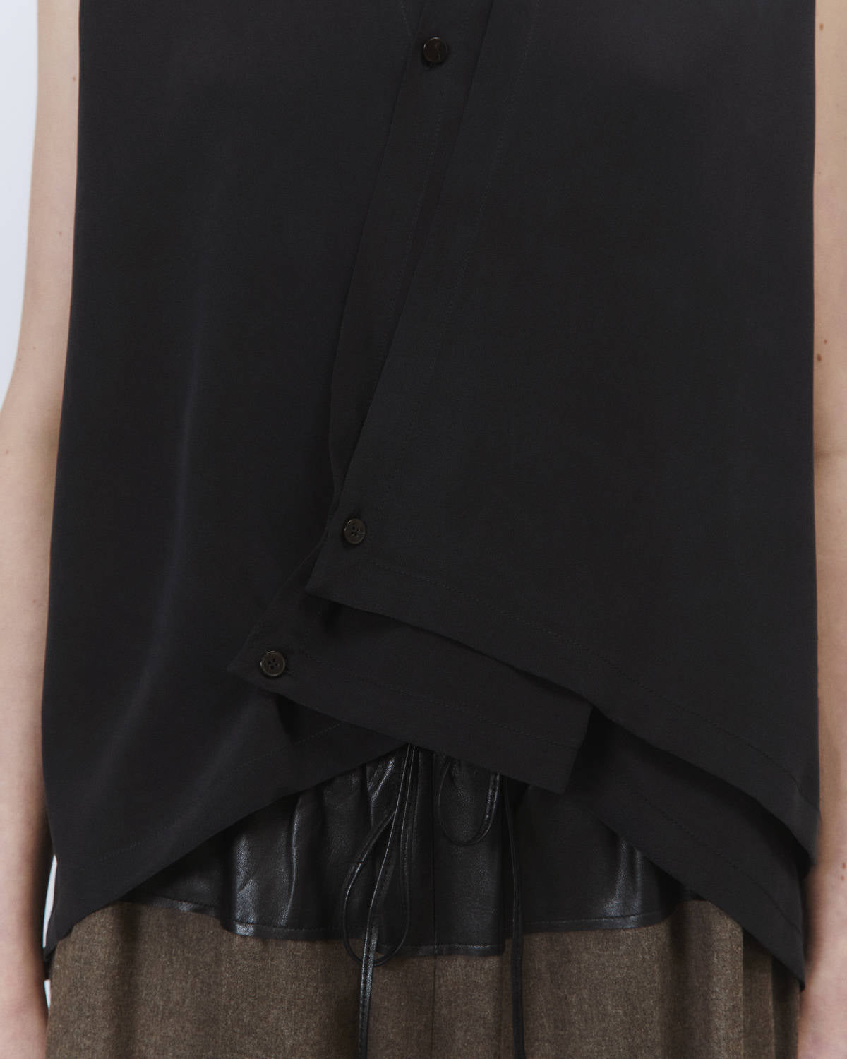 TOP IN SETA ASIMMETRICO