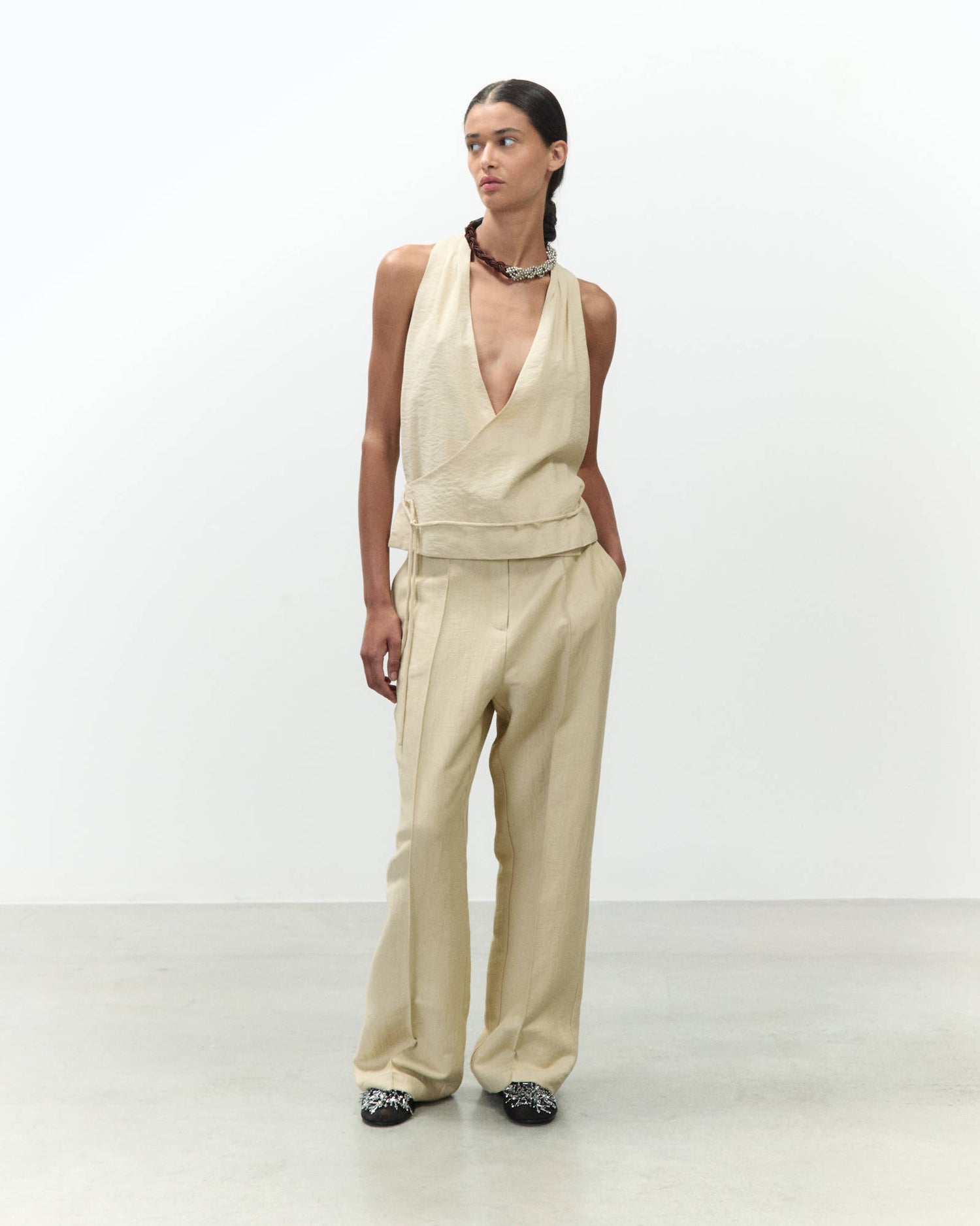 TOP IN SETA INCROCIATO