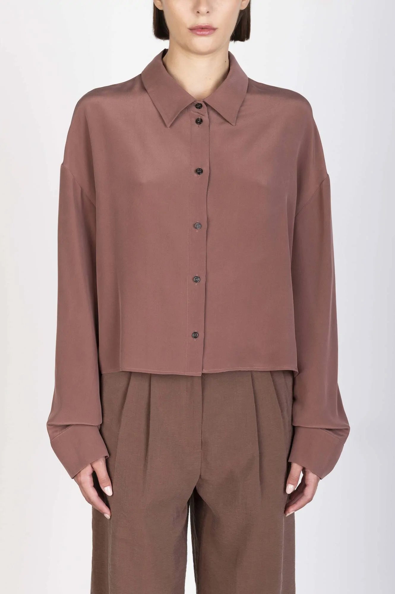 CAMICIA CROPPED IN SETA
