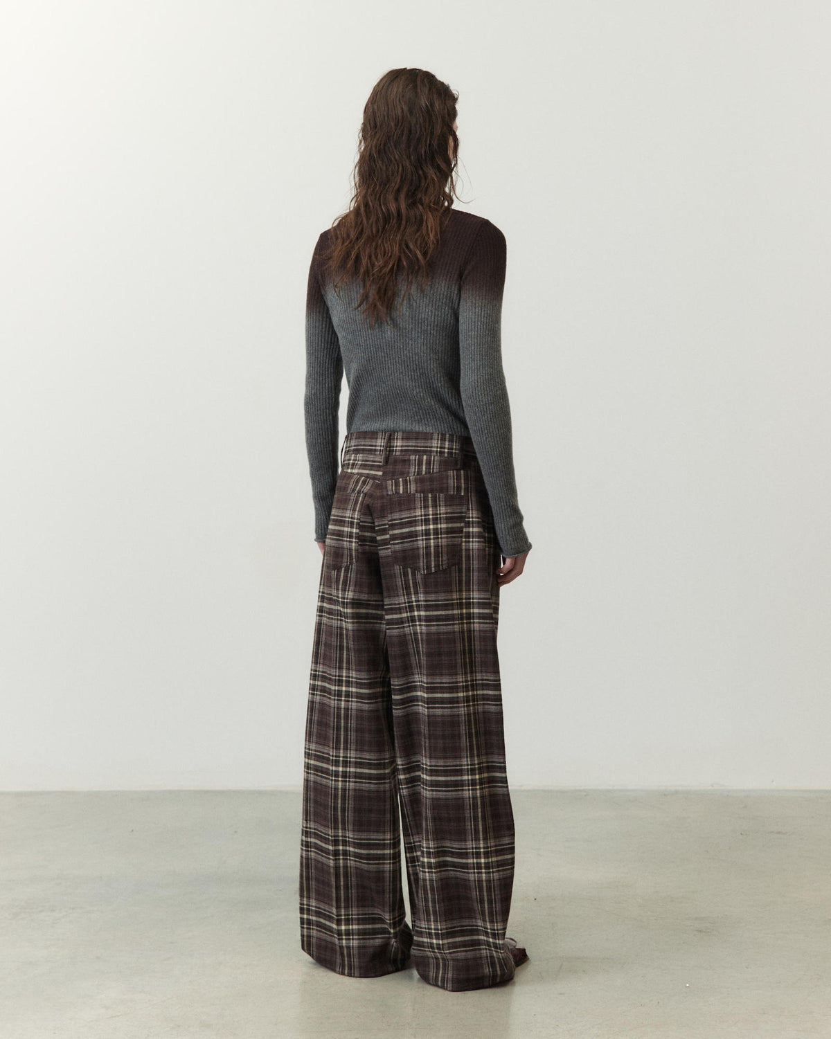 PANTALONE WIDE LEG A QUADRI