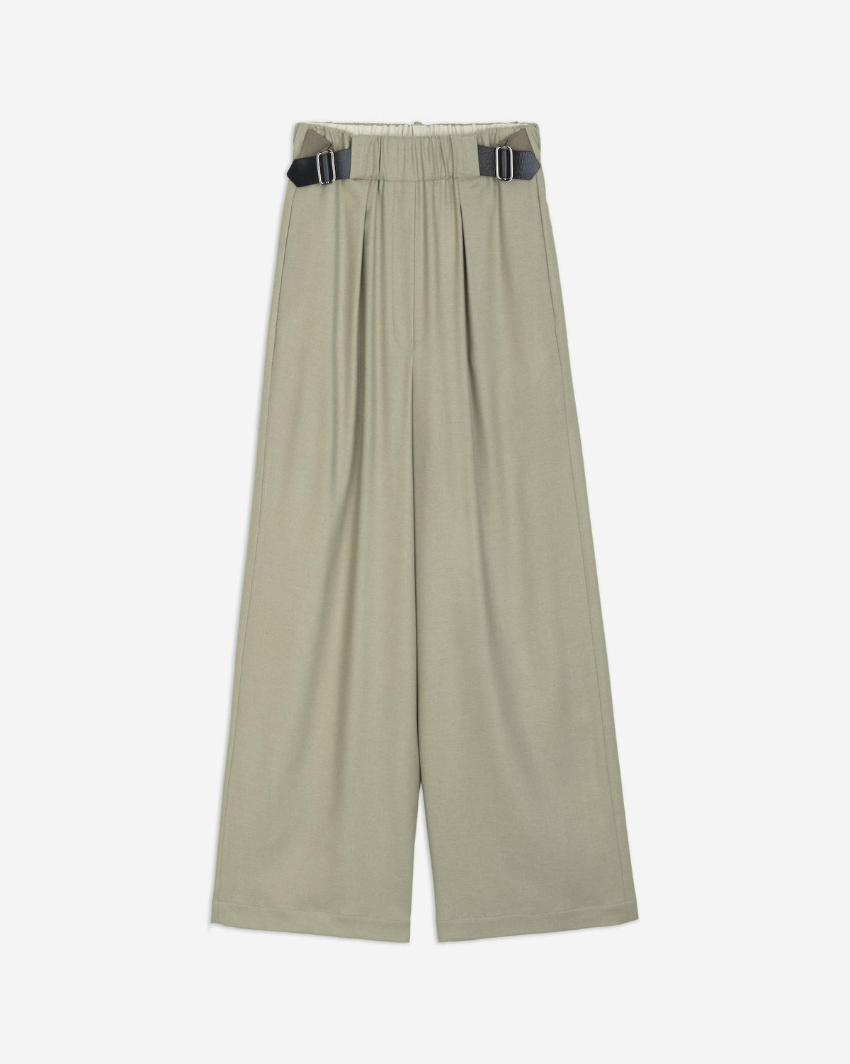 PANTALONE CON PUNTALE IN PELLE