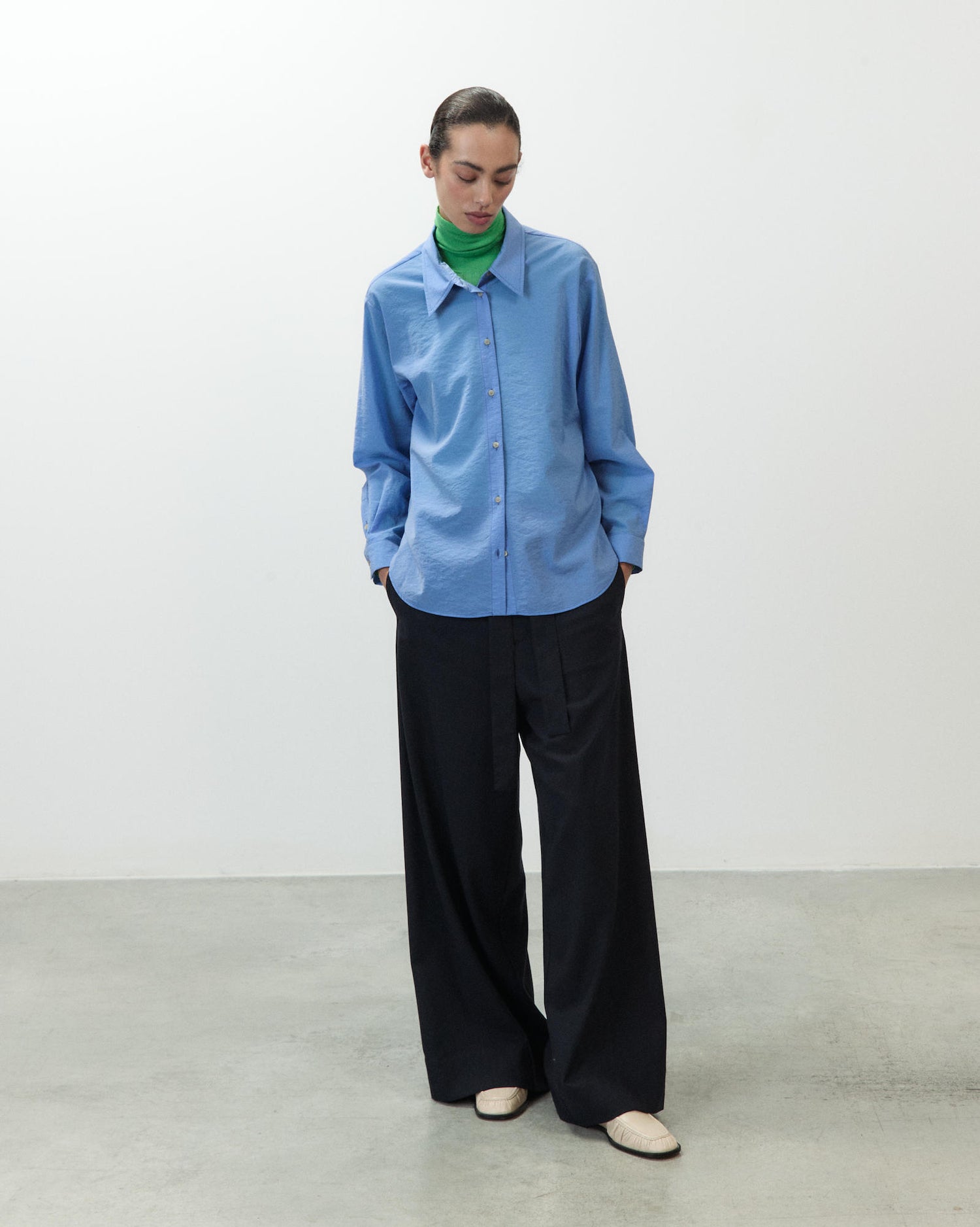 CAMICIA IN ORGANZA DI LANA