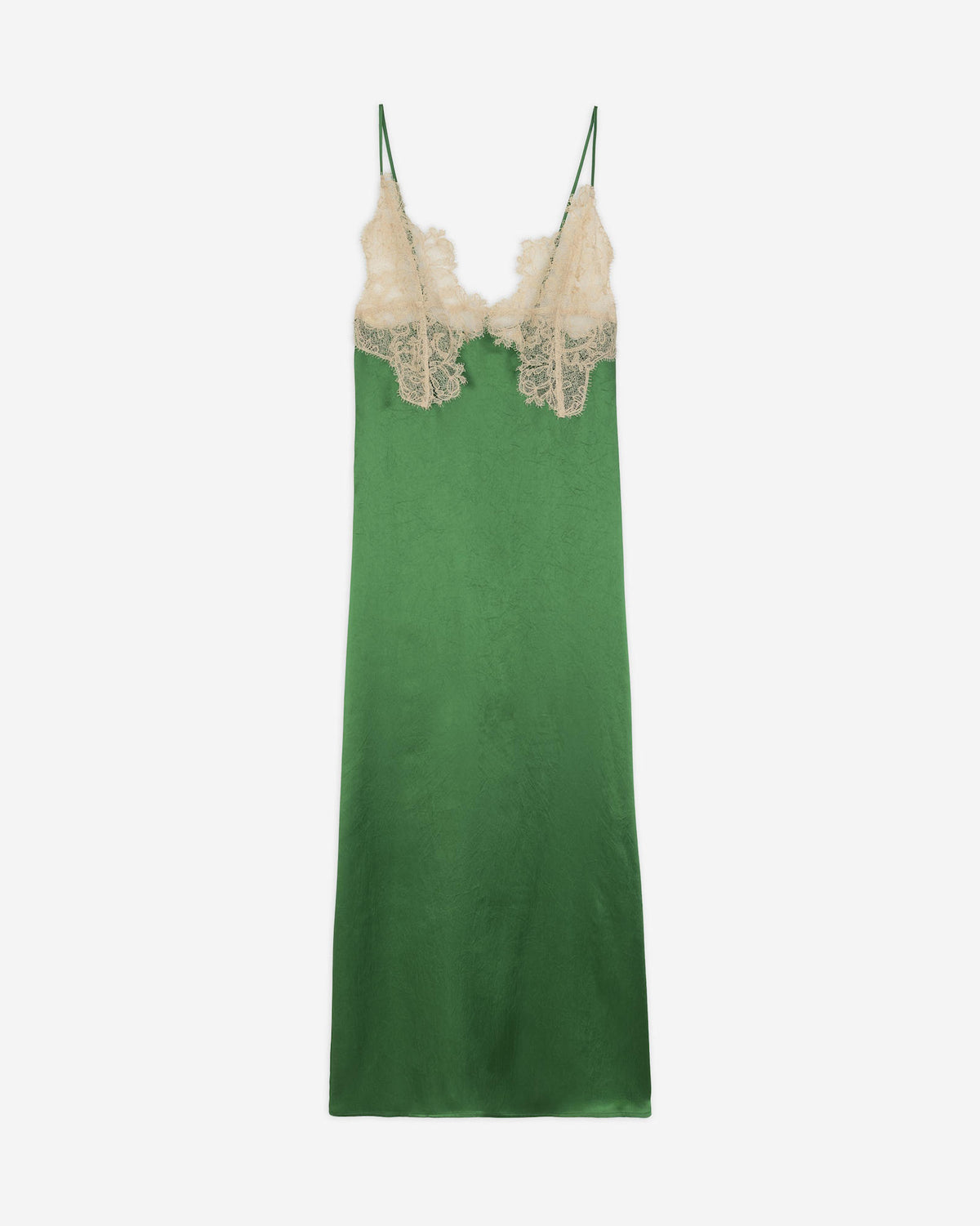 SLIP DRESS IN SATIN E PIZZO