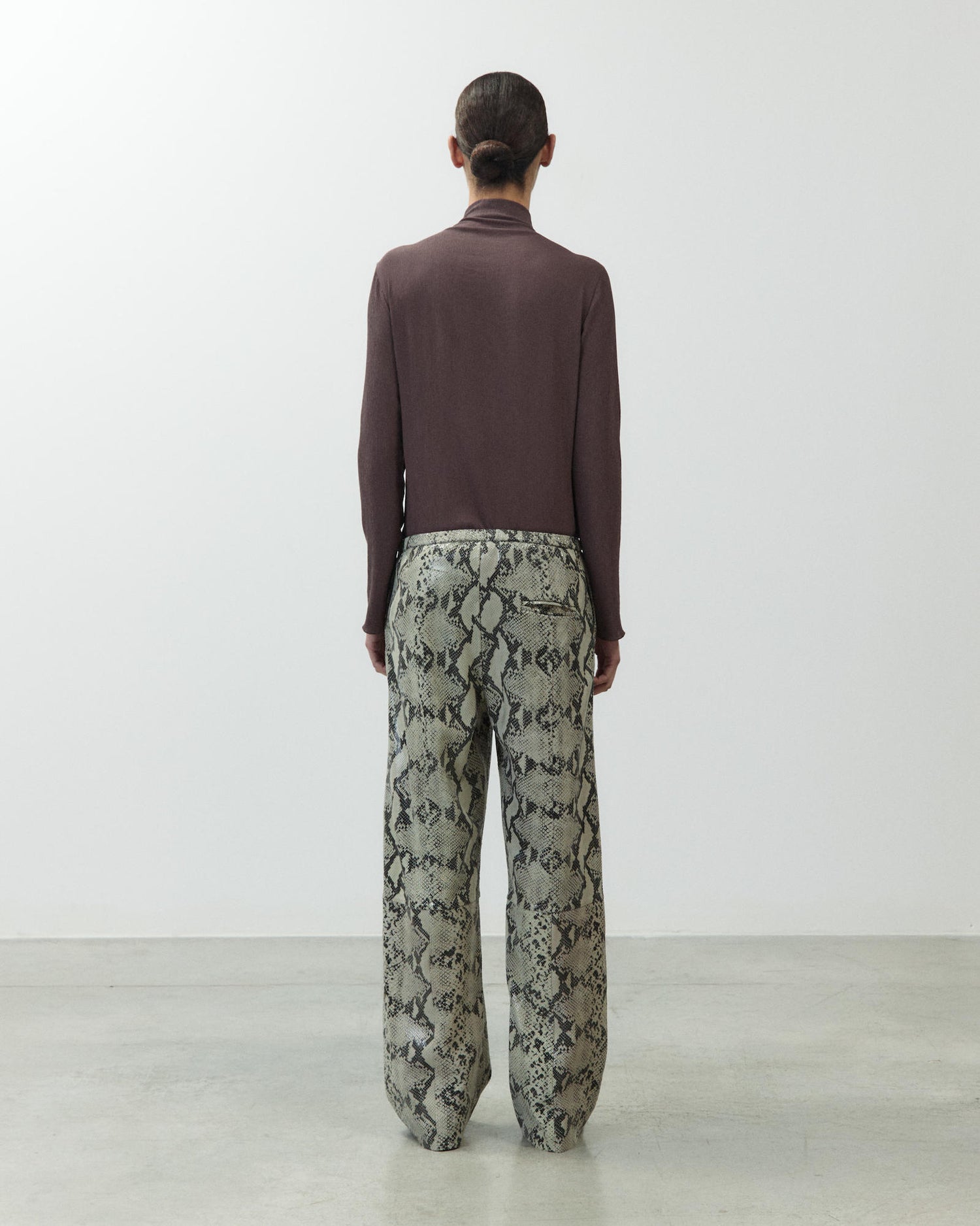 PANTALONE IN PELLE STAMPA PITONE