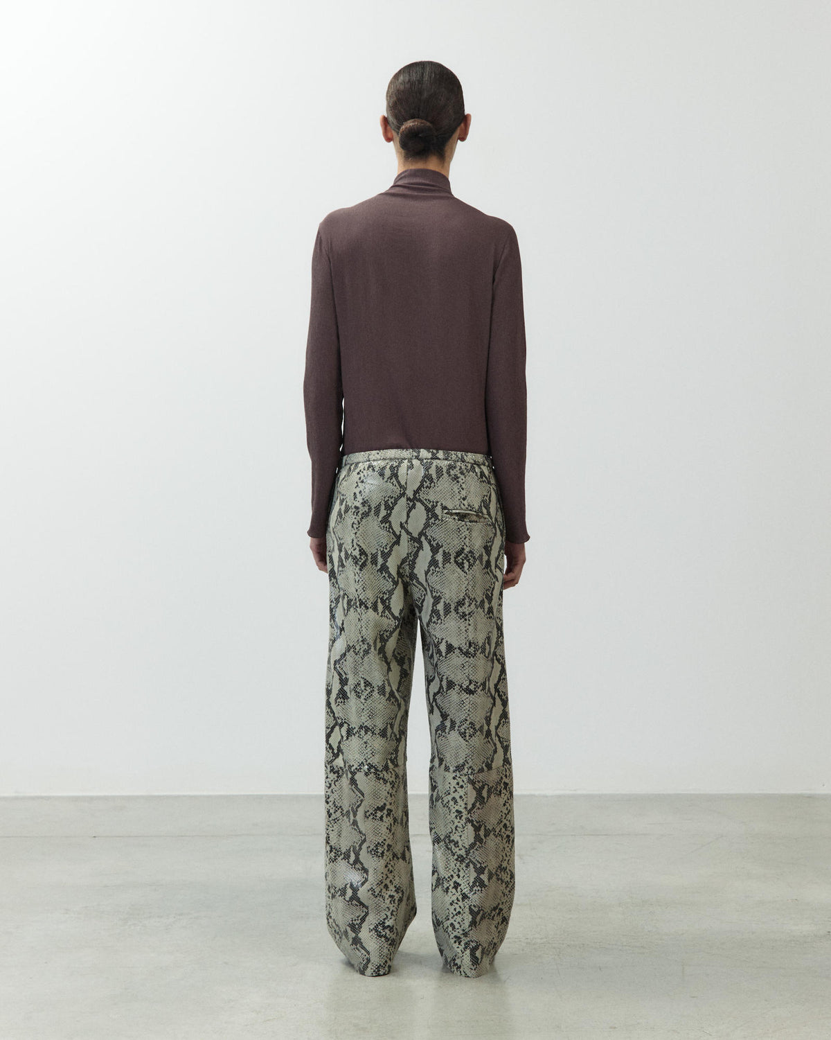 PANTALONE IN PELLE STAMPA PITONE