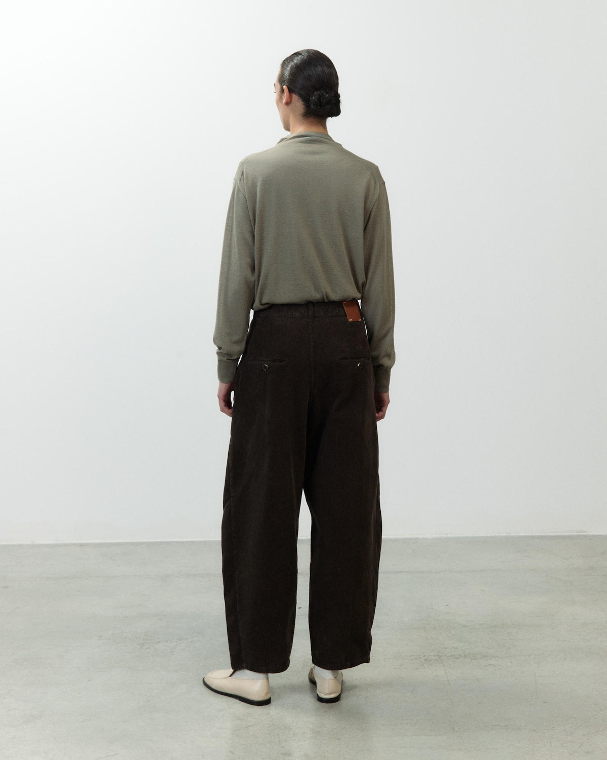 PANTALONE BARREL IN VELLUTO A COSTE