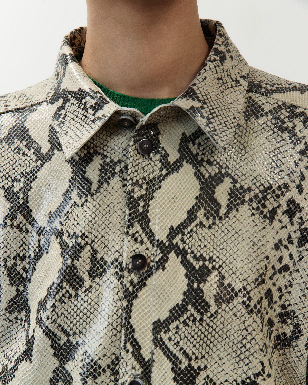 CAMICIA IN PELLE STAMPA PITONE