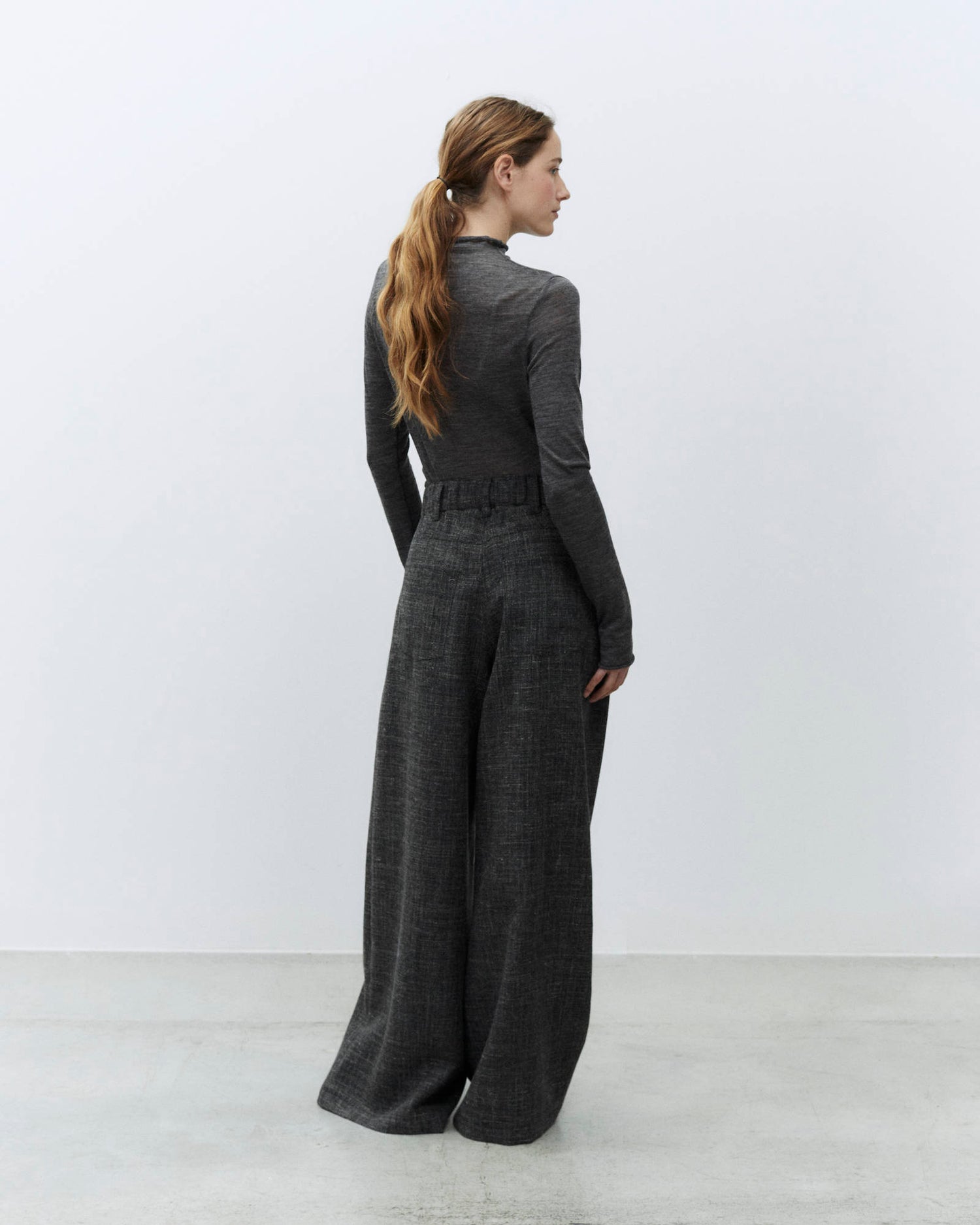 PANTALONE PALAZZO GRANIGLIA WOOL