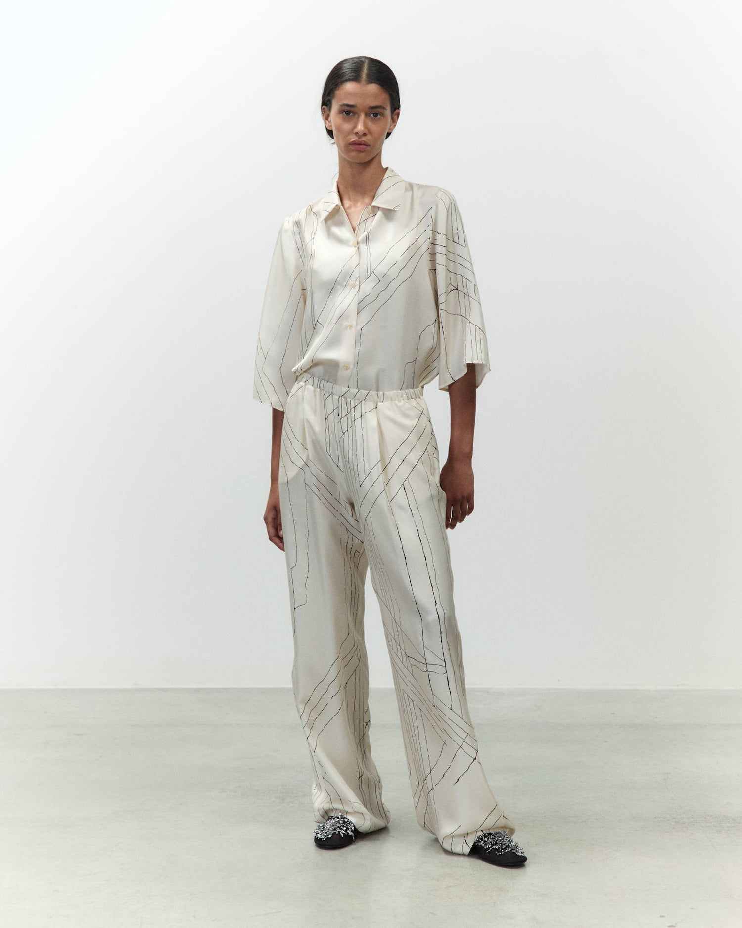 PANTALONE IN SETA STAMPATA