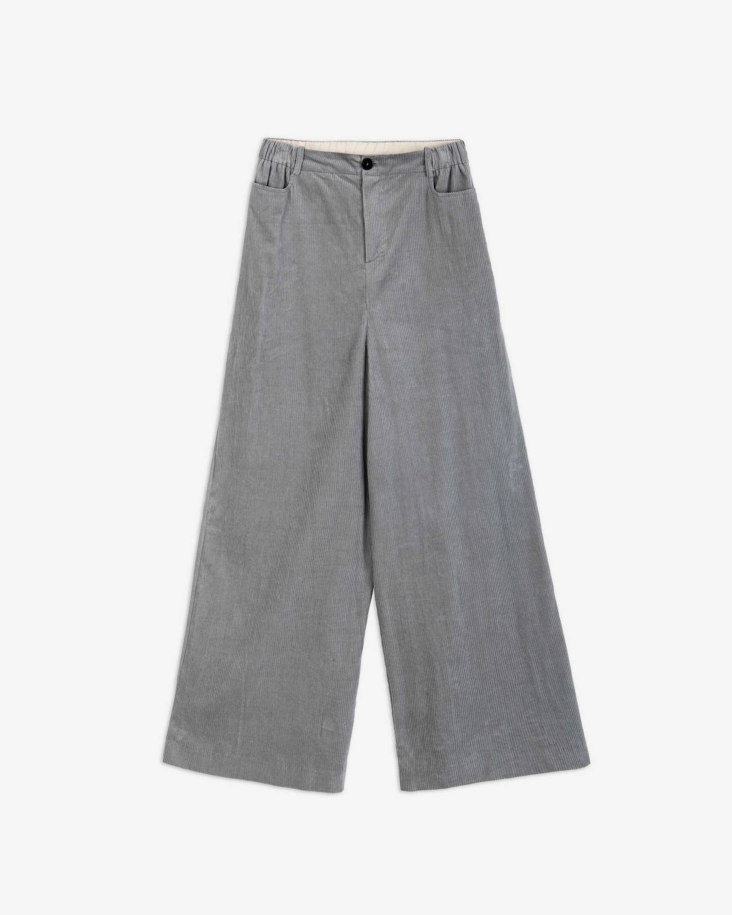 PANTALONE WIDE LEG VELLUTO A COSTE