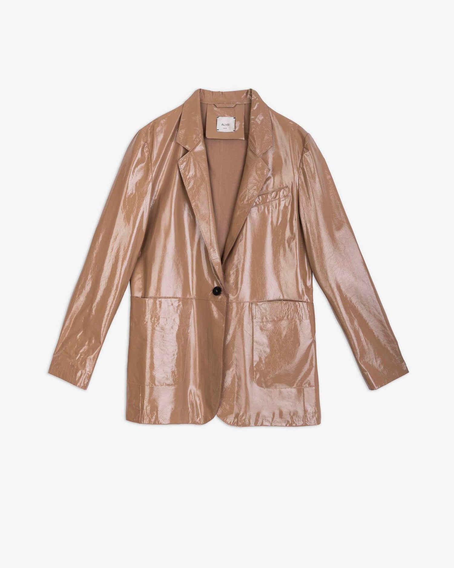 BLAZER IN PELLE VERNICIATA