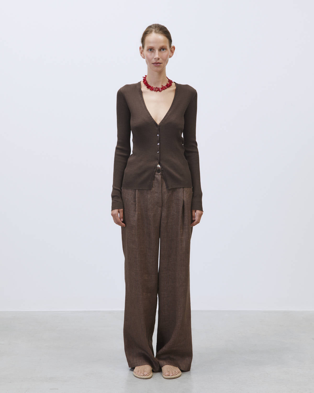 SLIM CARDIGAN SILK BLEND SWEATER Caffe'