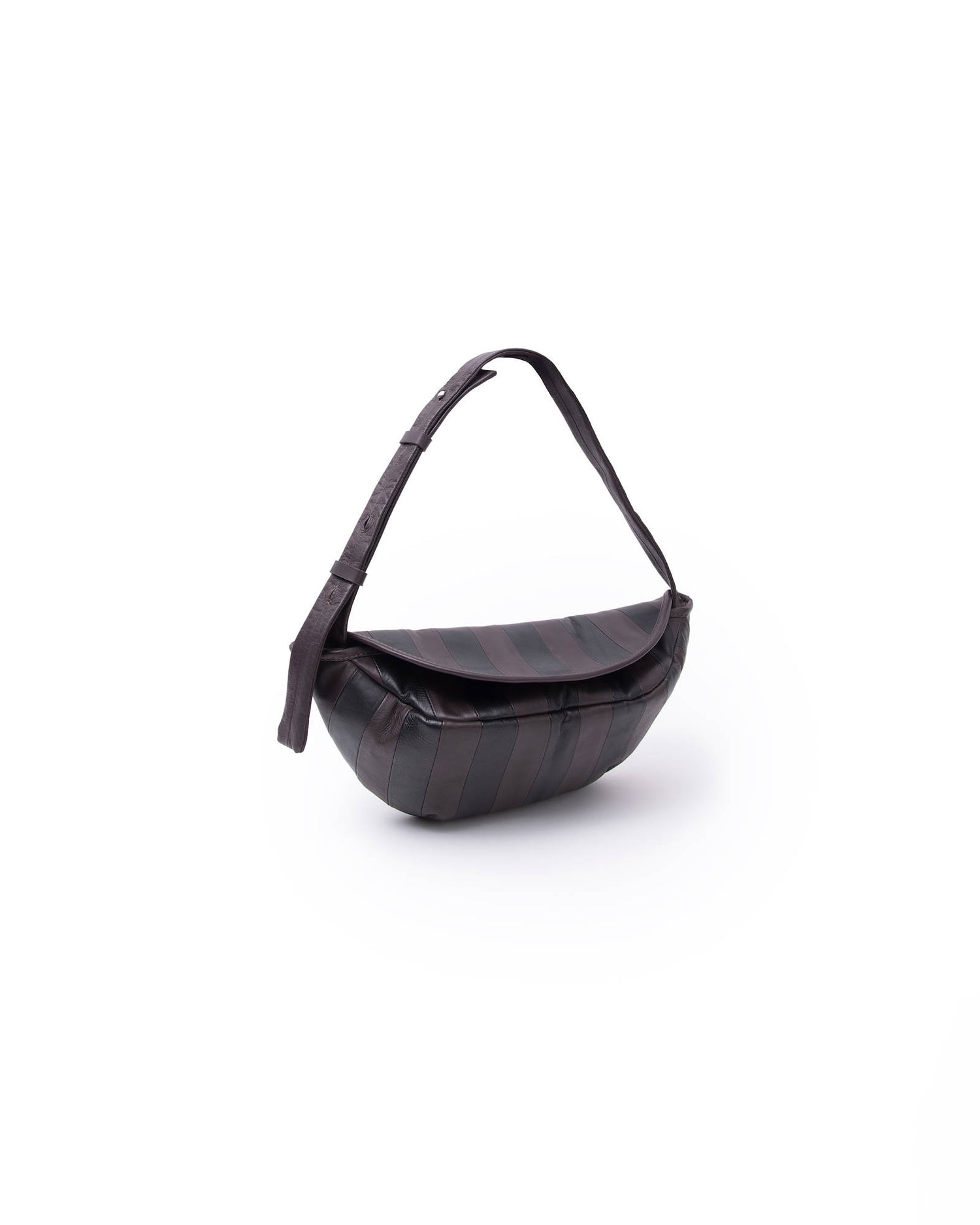 POUCH BAG RIGHE IN PELLE