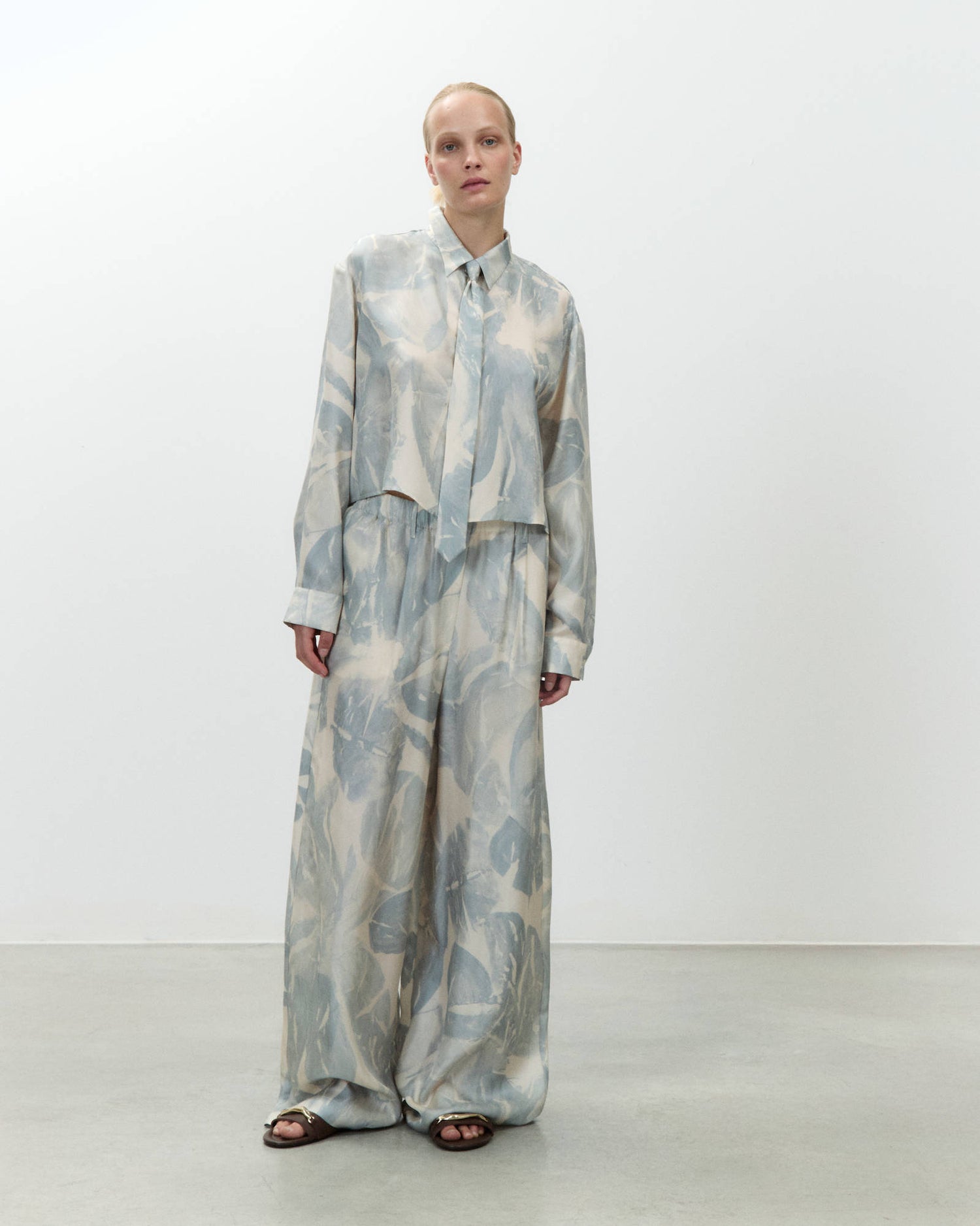 PANTALONE STAMPATO IN SETA