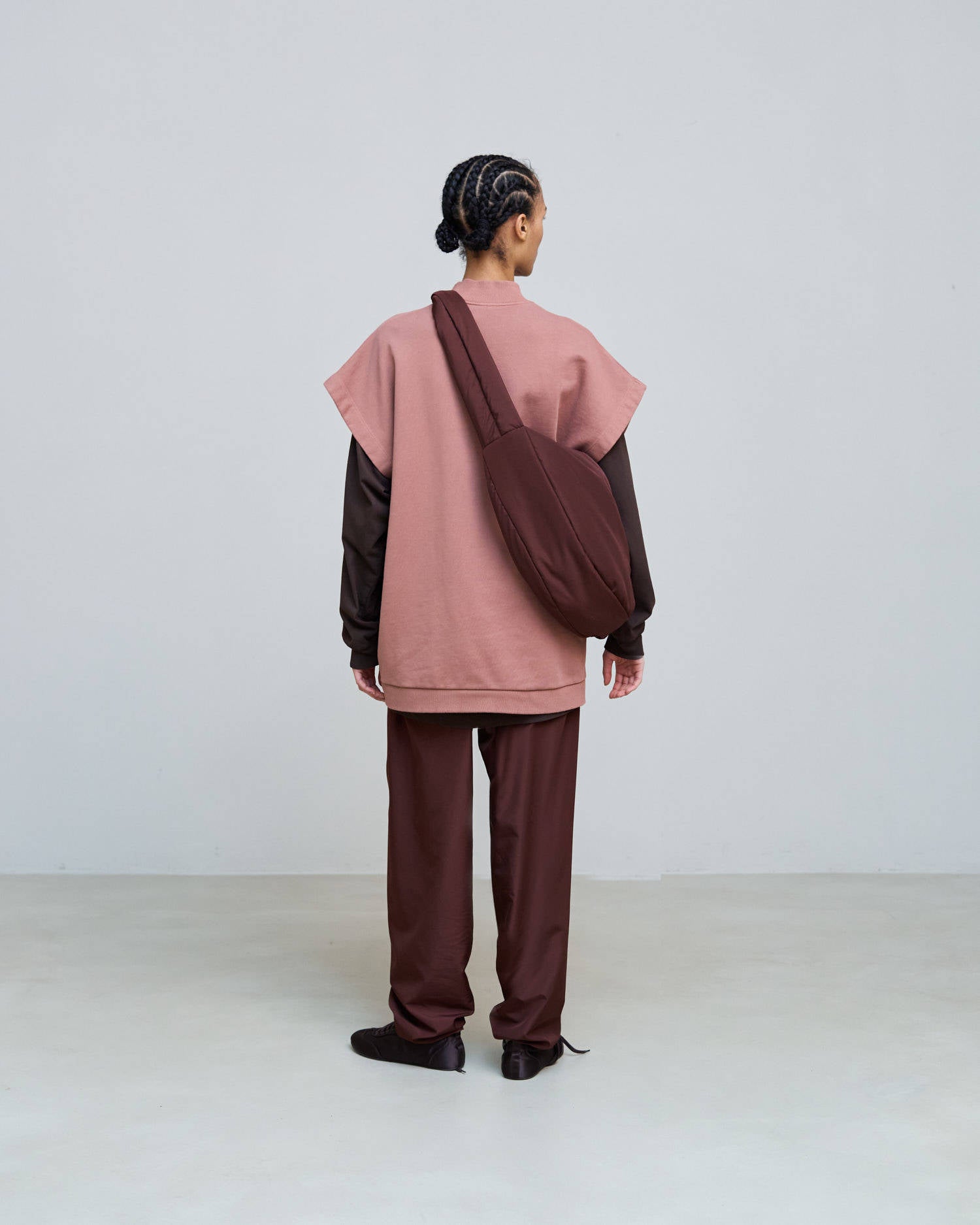 GILET IN FELPA OVERSIZE CON RICAMO Blush