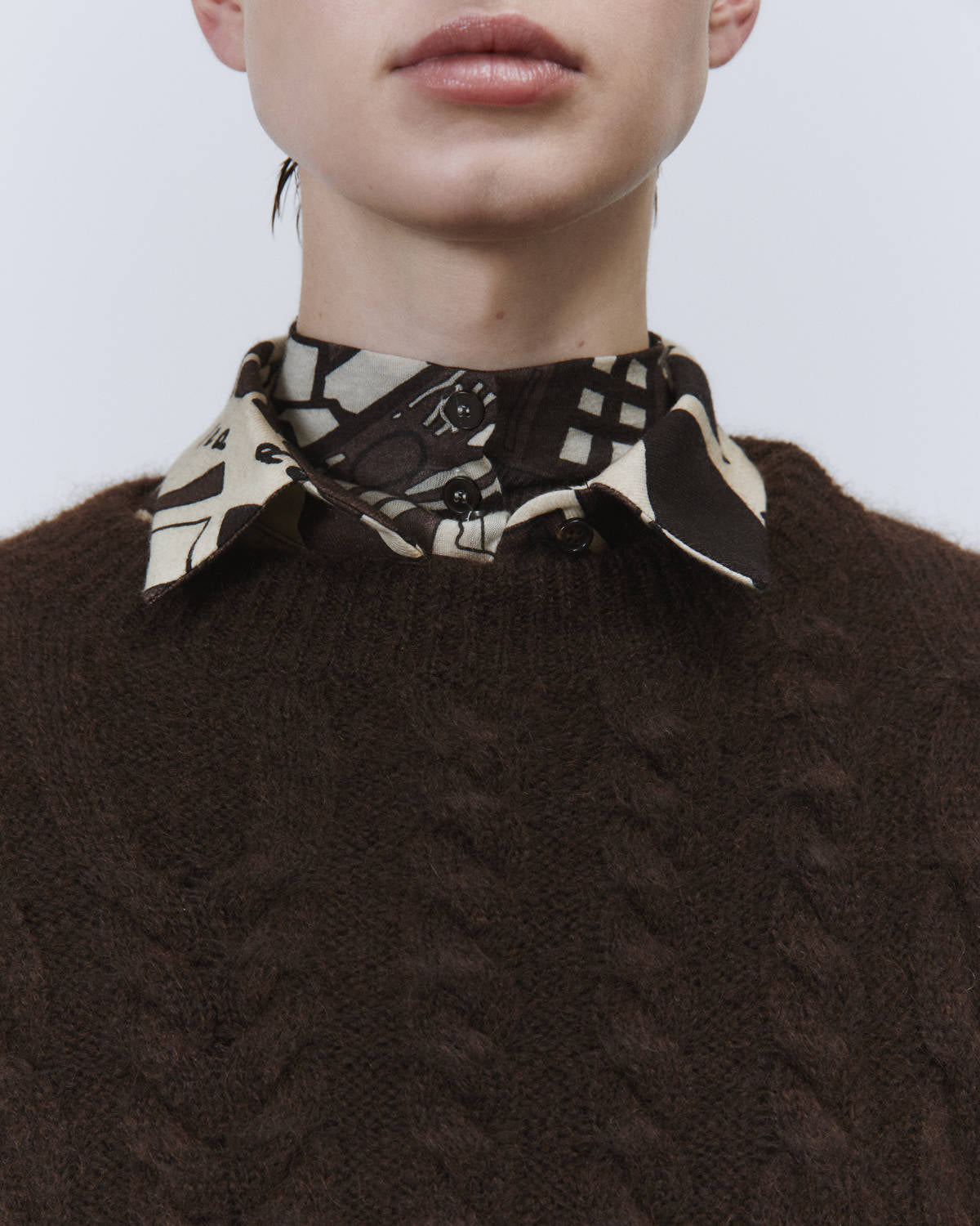 MOHAIR CABLE KNIT VEST