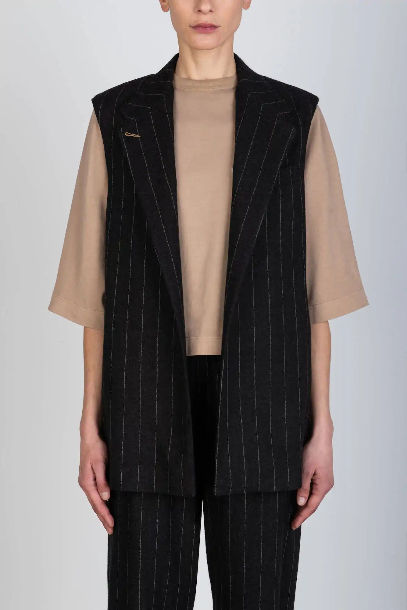 GILET STRIPED WOOL