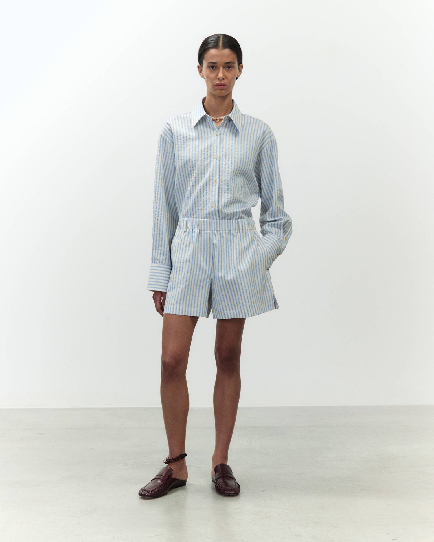 SHORTS IN COTONE A RIGHE