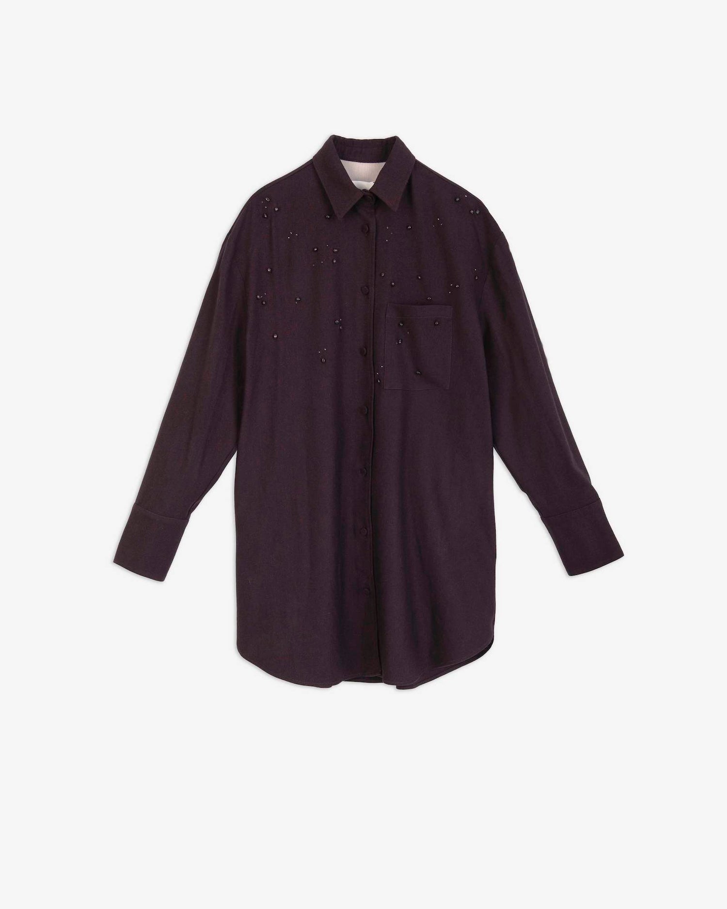 CAMICIA LUNGA RICAMATA FLANELLA
