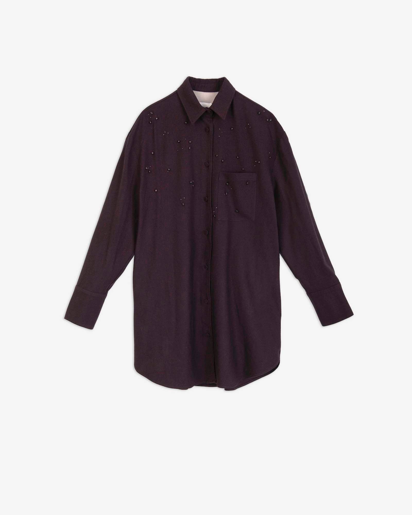 CAMICIA LUNGA RICAMATA FLANELLA