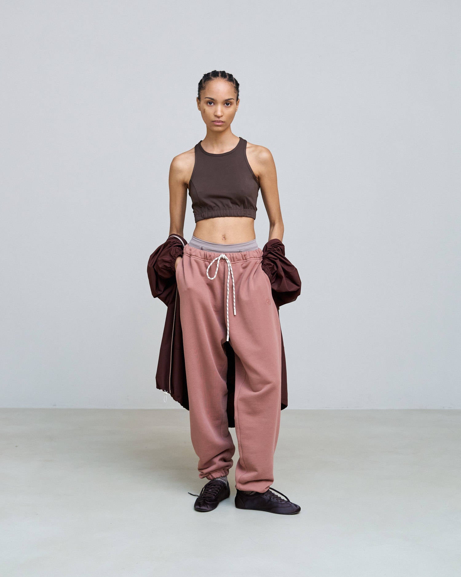 JOGGERS IN FELPA CON RICAMO Blush