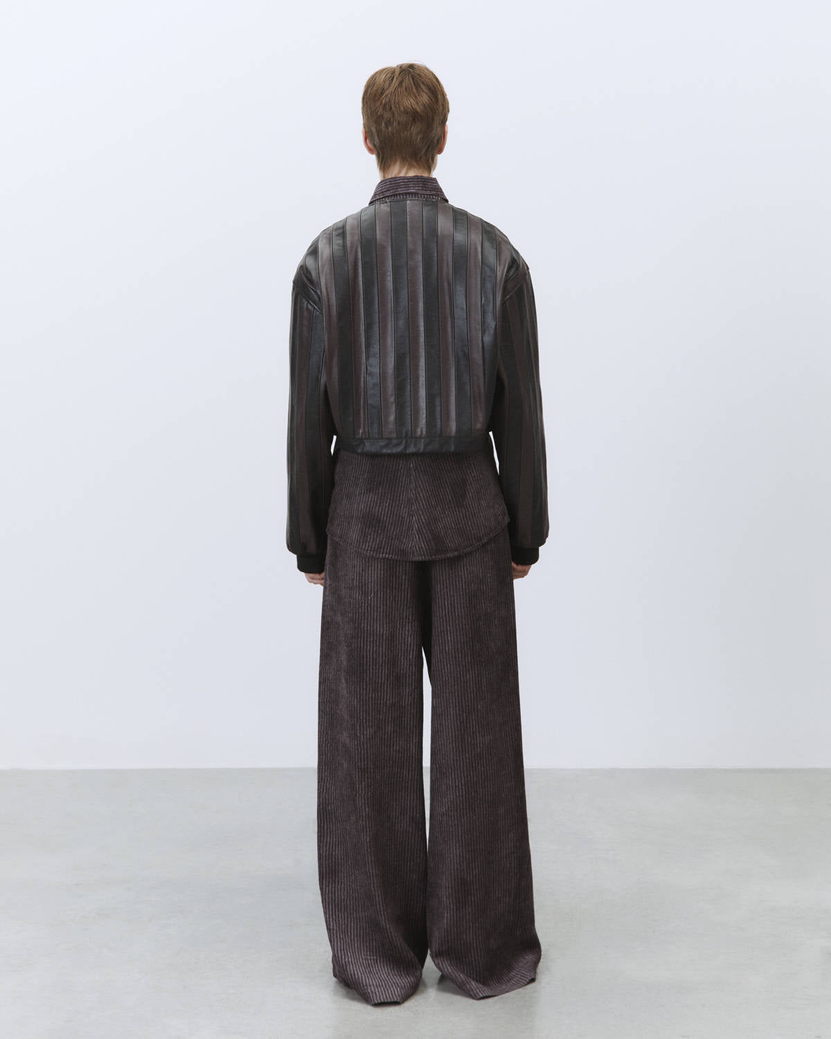 GIACCA CORTA IN PELLE STRIPE