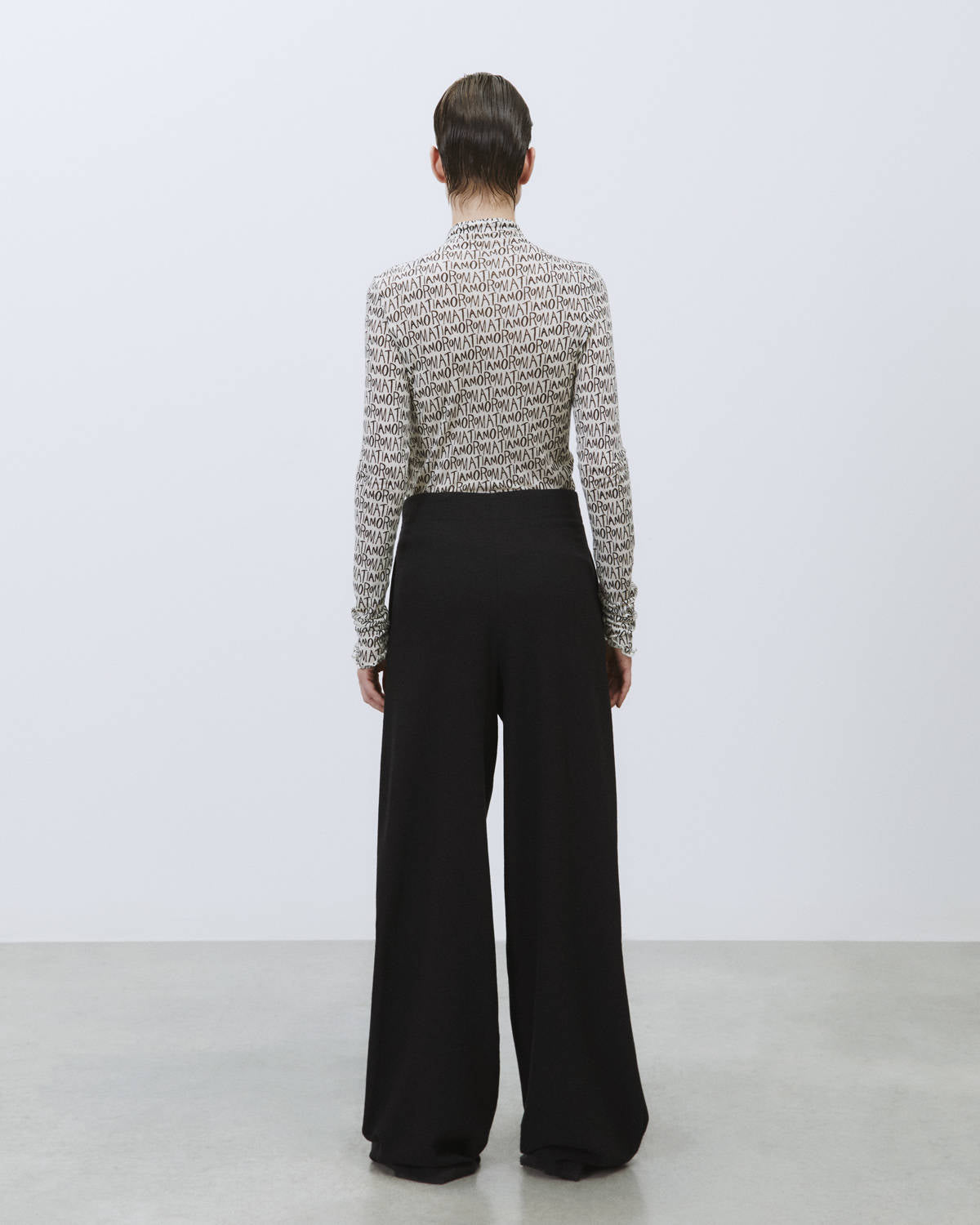 PANTALONE WIDE LEG IN LANA