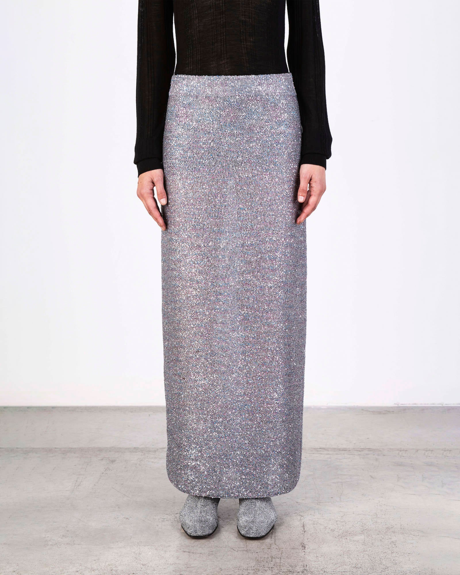 GONNA PAILLETTES IN MAGLIA