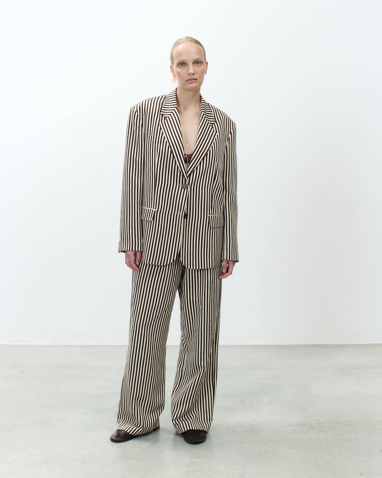 BLAZER MONOPETTO A RIGHE