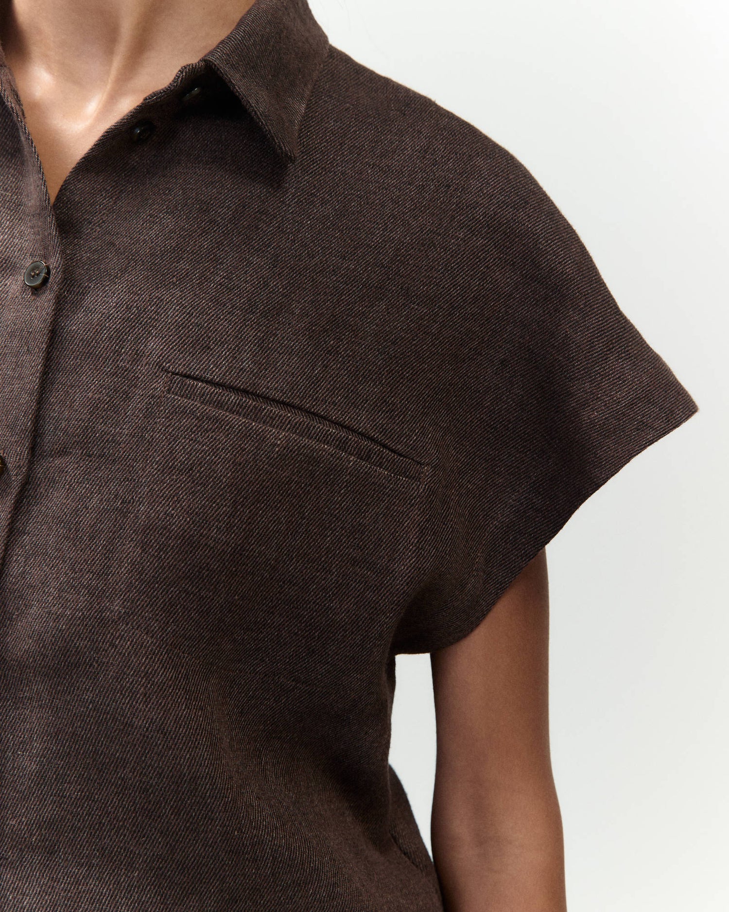 CAMICIA IN LINO CROPPED