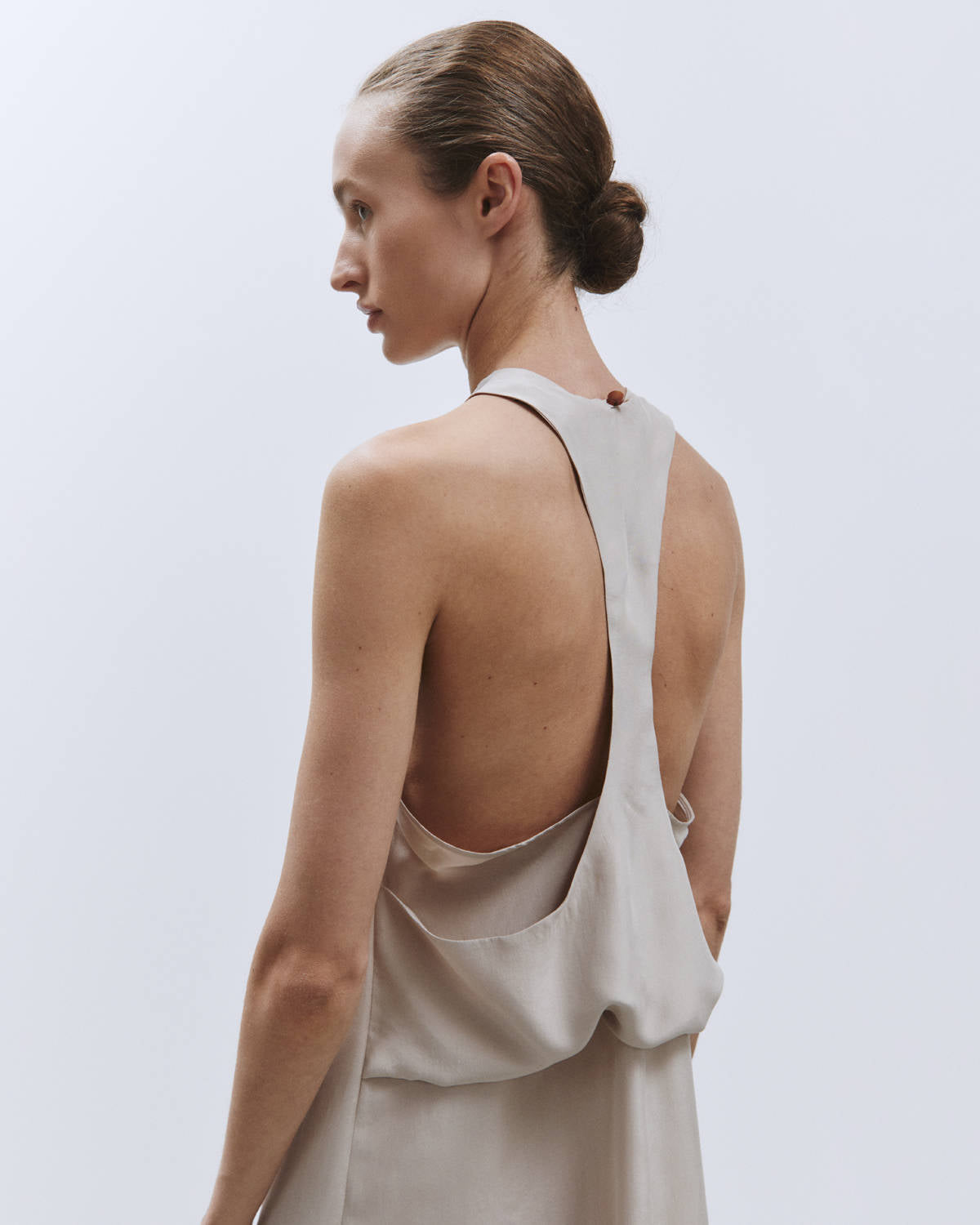 LONG DRESS ENZYMATED SILK Petal