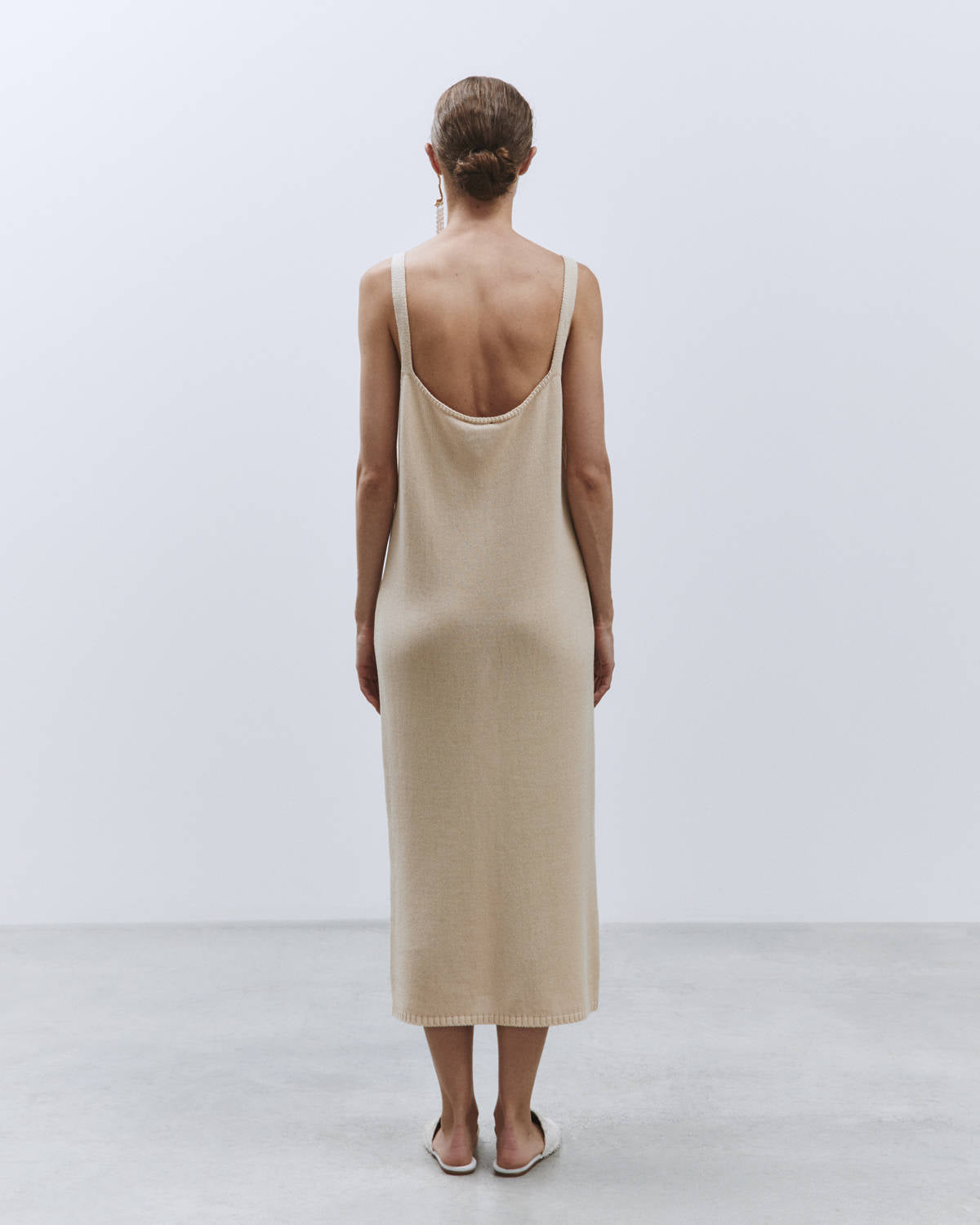 Cream KNITTED TANK DRESS